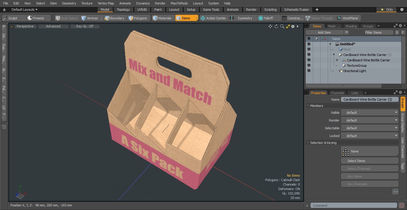 Cardboard Wine Bottle Carrier 3D model