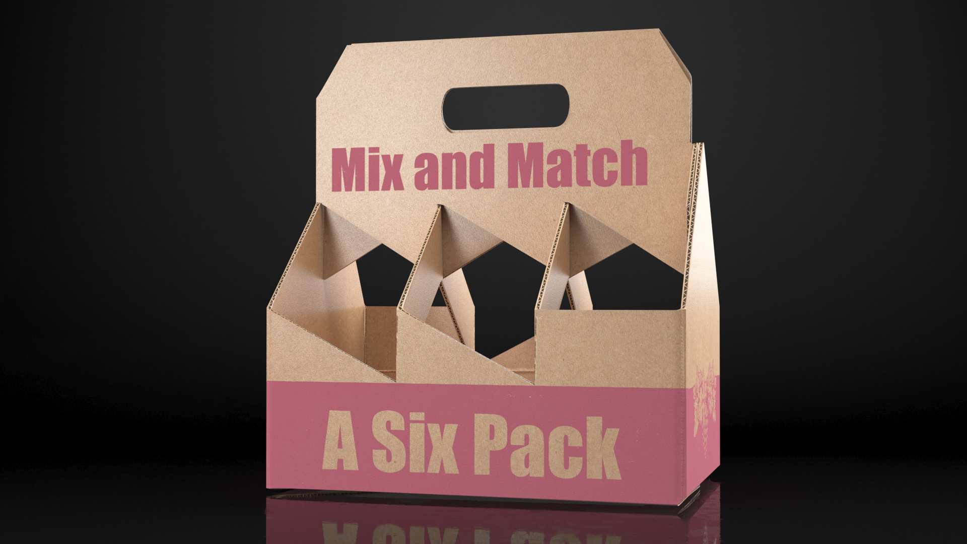 Cardboard Wine Bottle Carrier 3D model