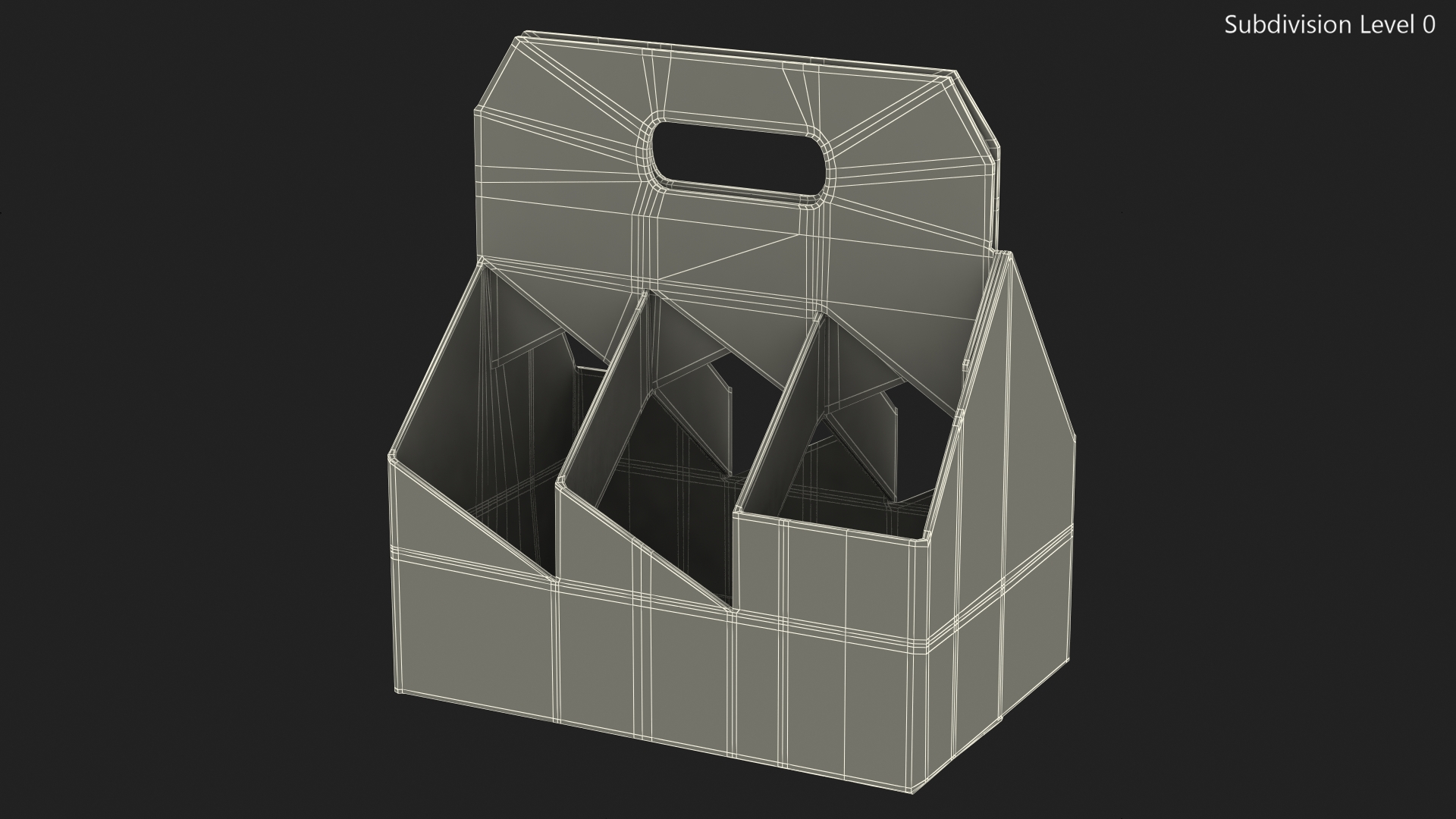 Cardboard Wine Bottle Carrier 3D model