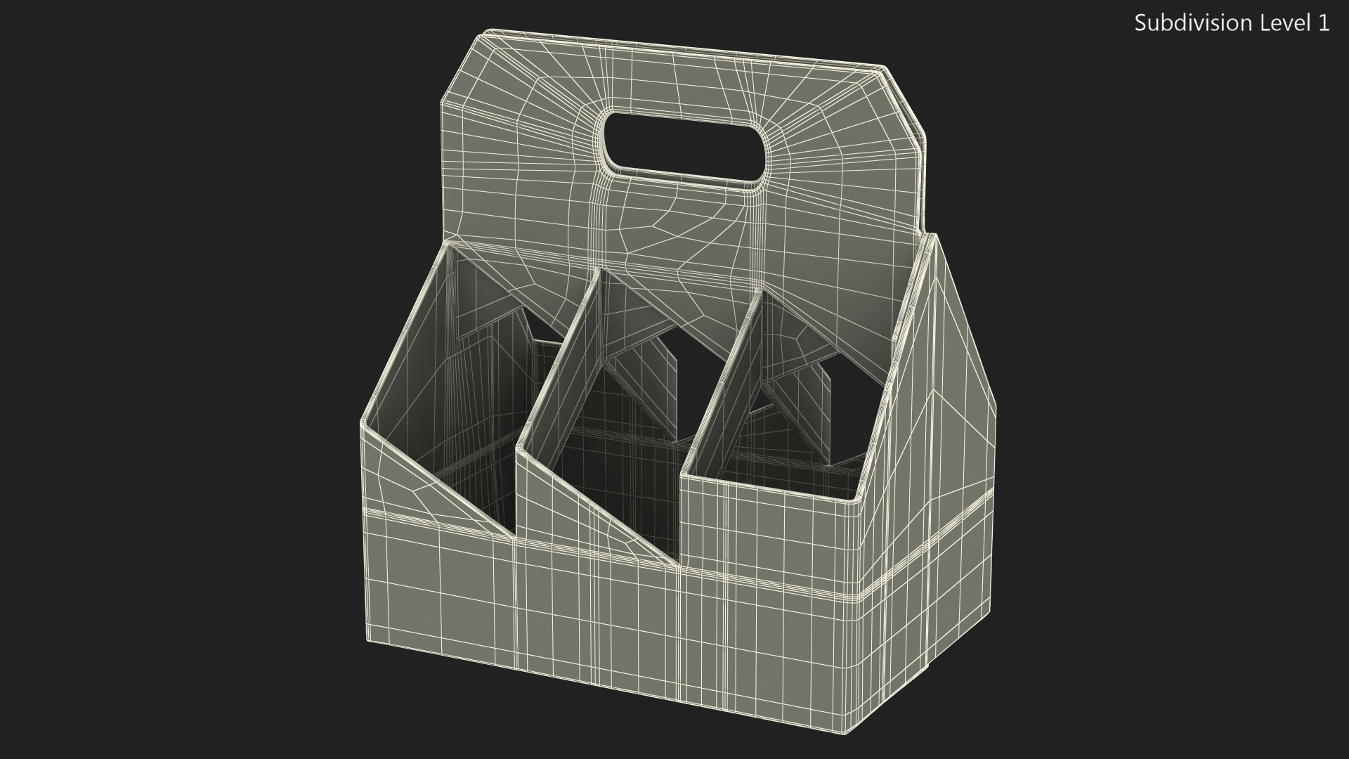 Cardboard Wine Bottle Carrier 3D model