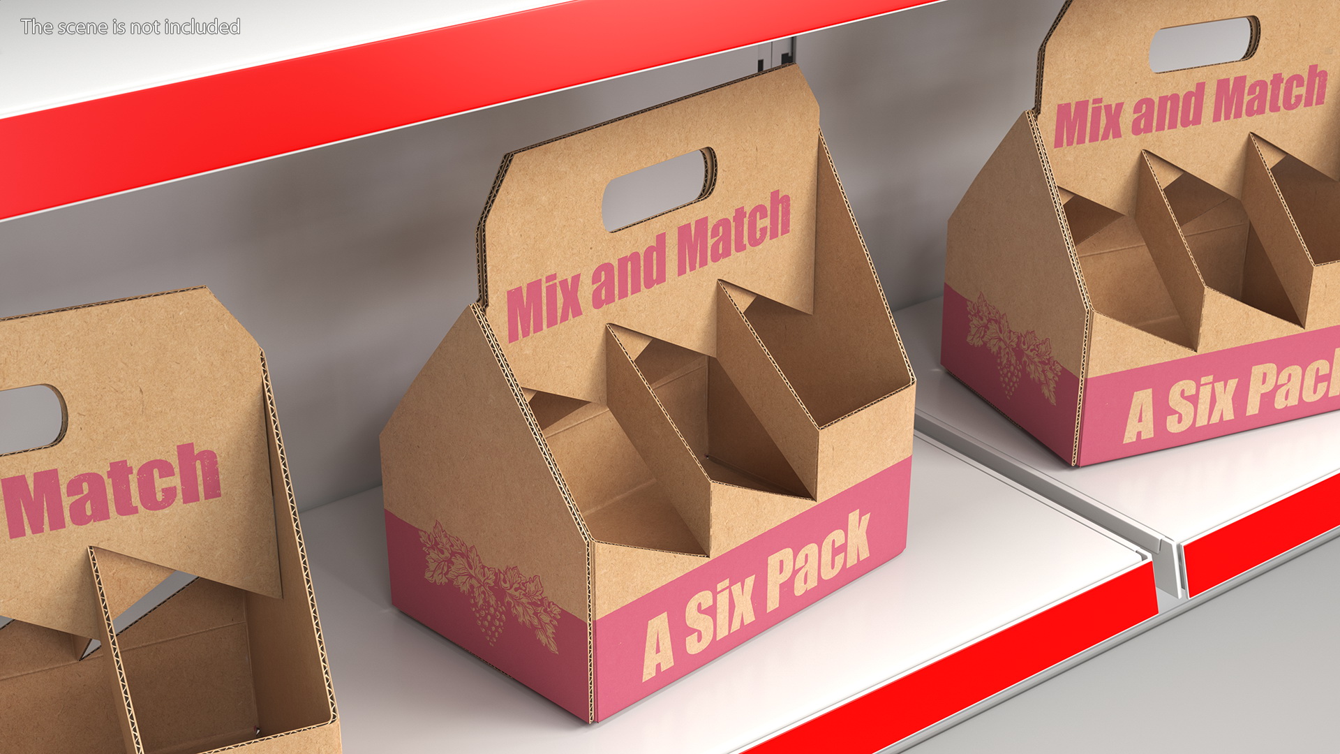 Cardboard Wine Bottle Carrier 3D model