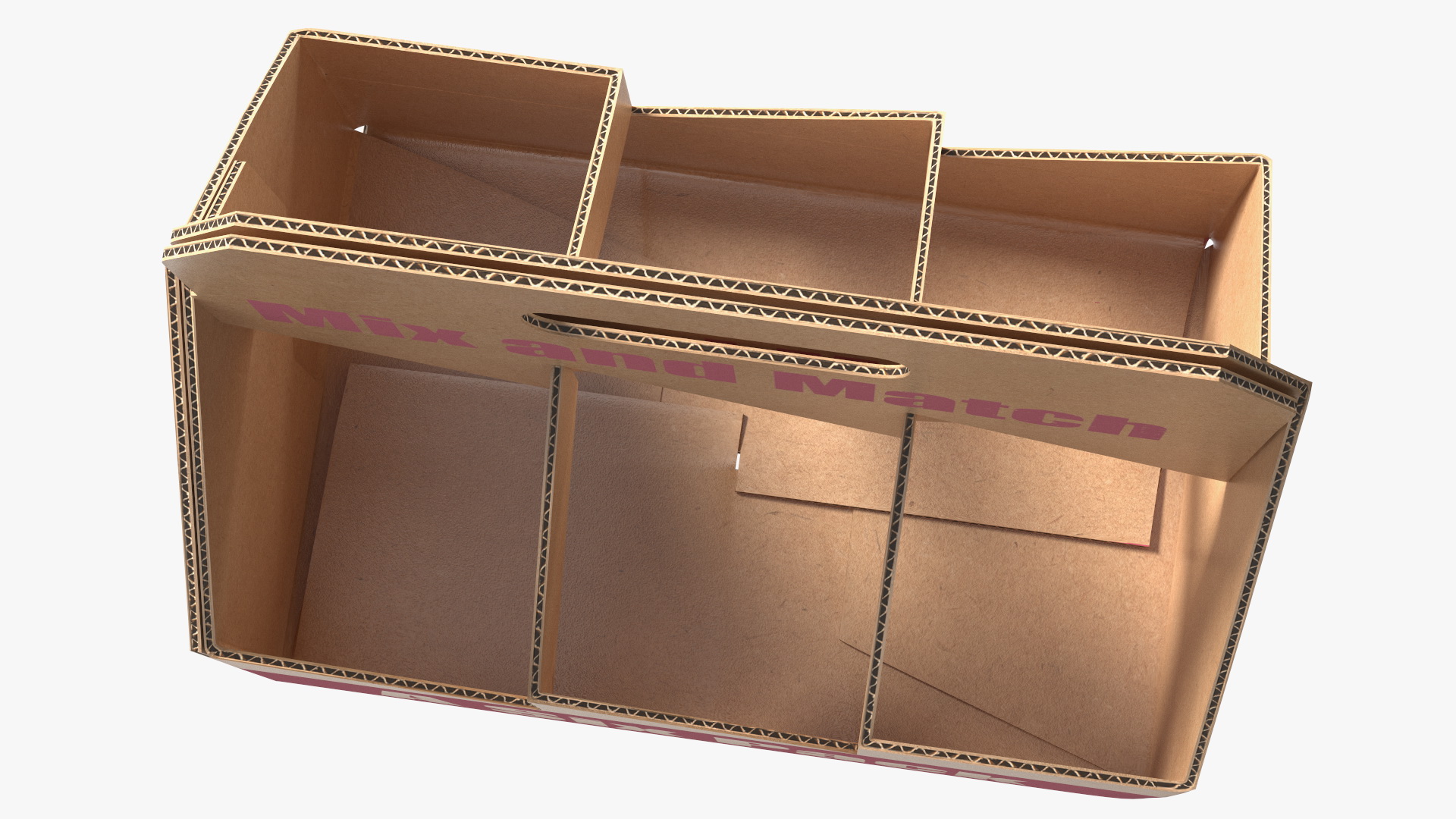 Cardboard Wine Bottle Carrier 3D model