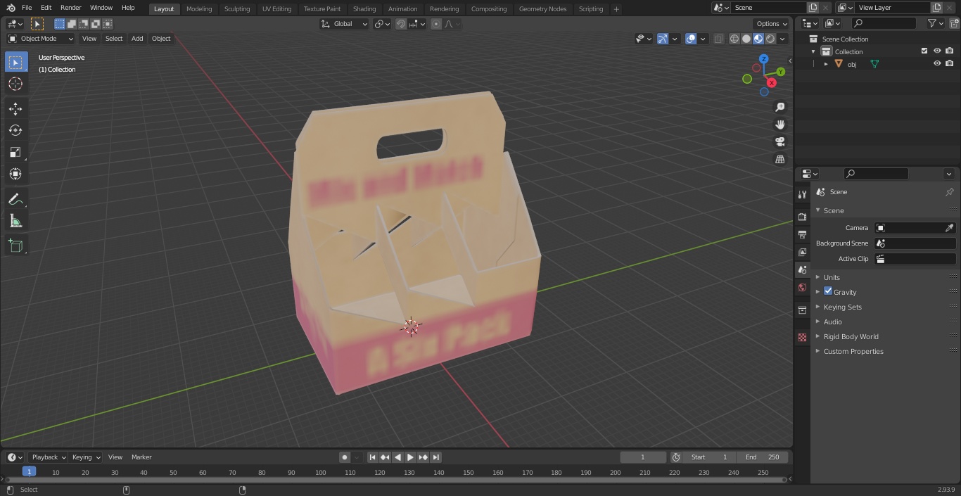 Cardboard Wine Bottle Carrier 3D model