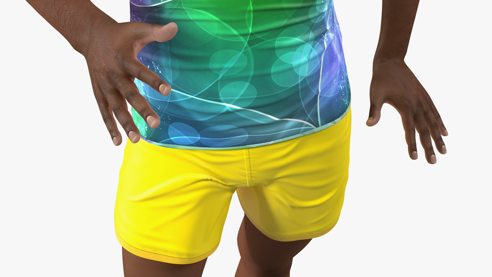 3D model Light Skin Teenager Beach Style Standing Pose