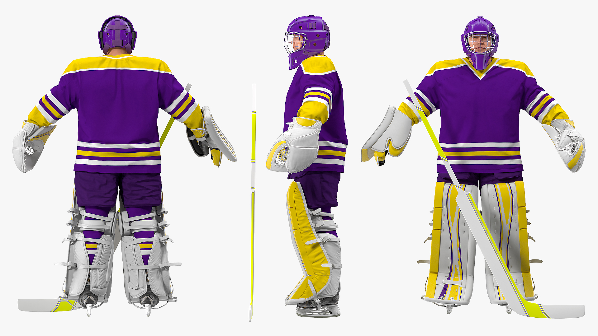 3D model Hockey Goalkeeper Fully Equipped Neutral Pose