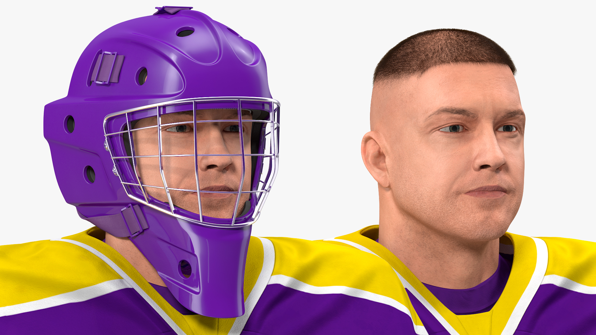 3D model Hockey Goalkeeper Fully Equipped Neutral Pose