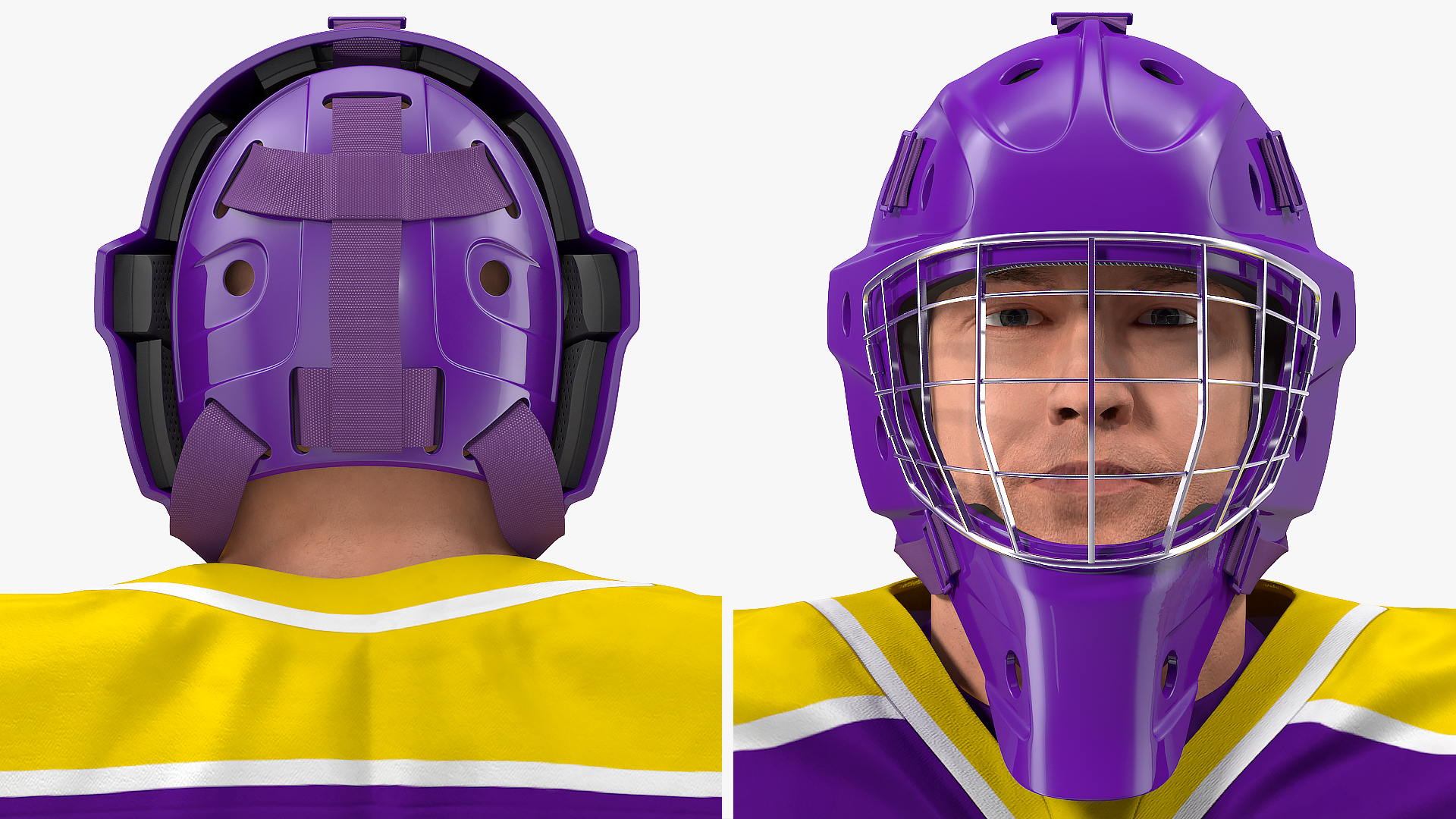 3D model Hockey Goalkeeper Fully Equipped Neutral Pose