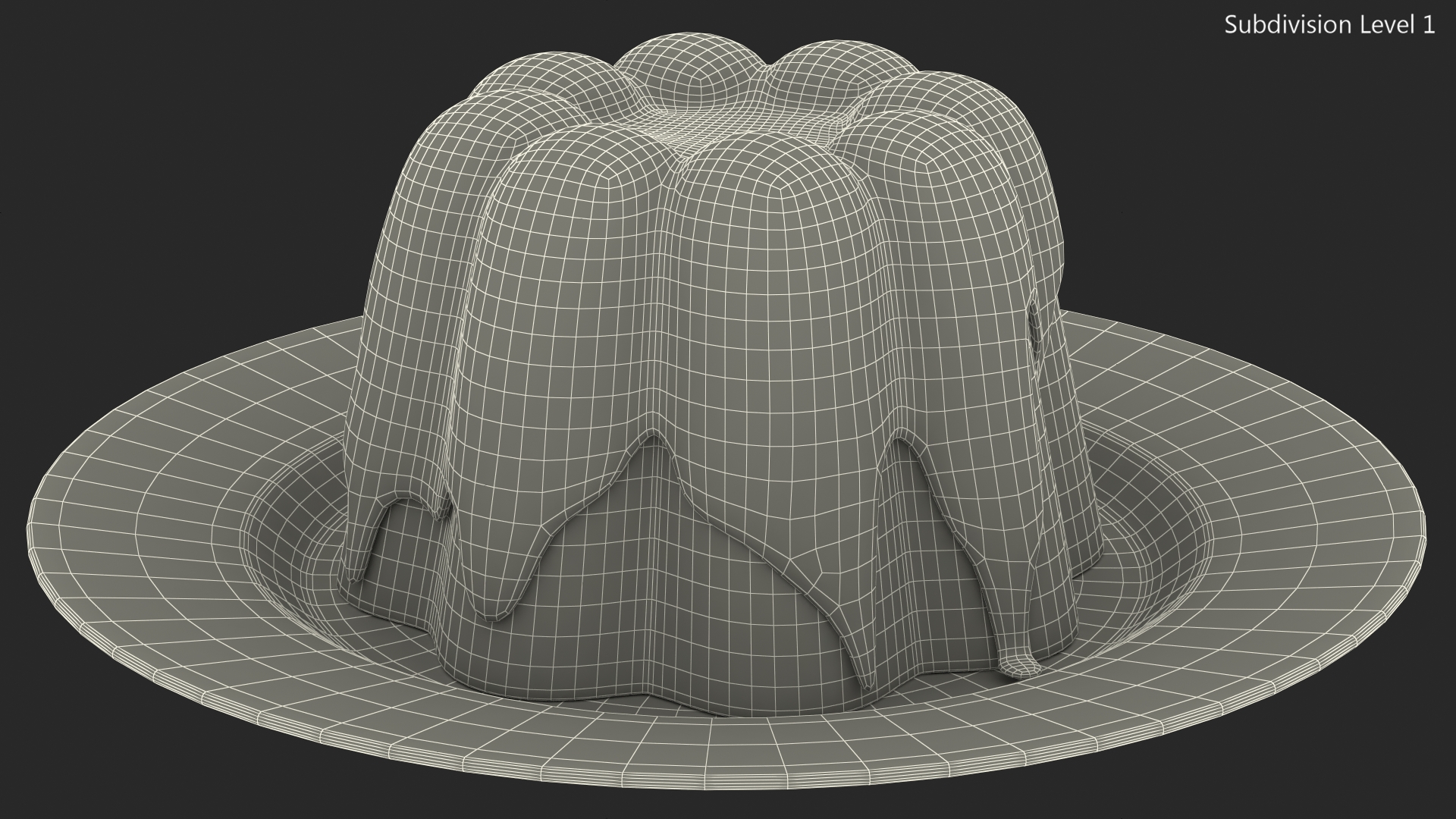 Jelly Pudding Chocolate on Plate 3D