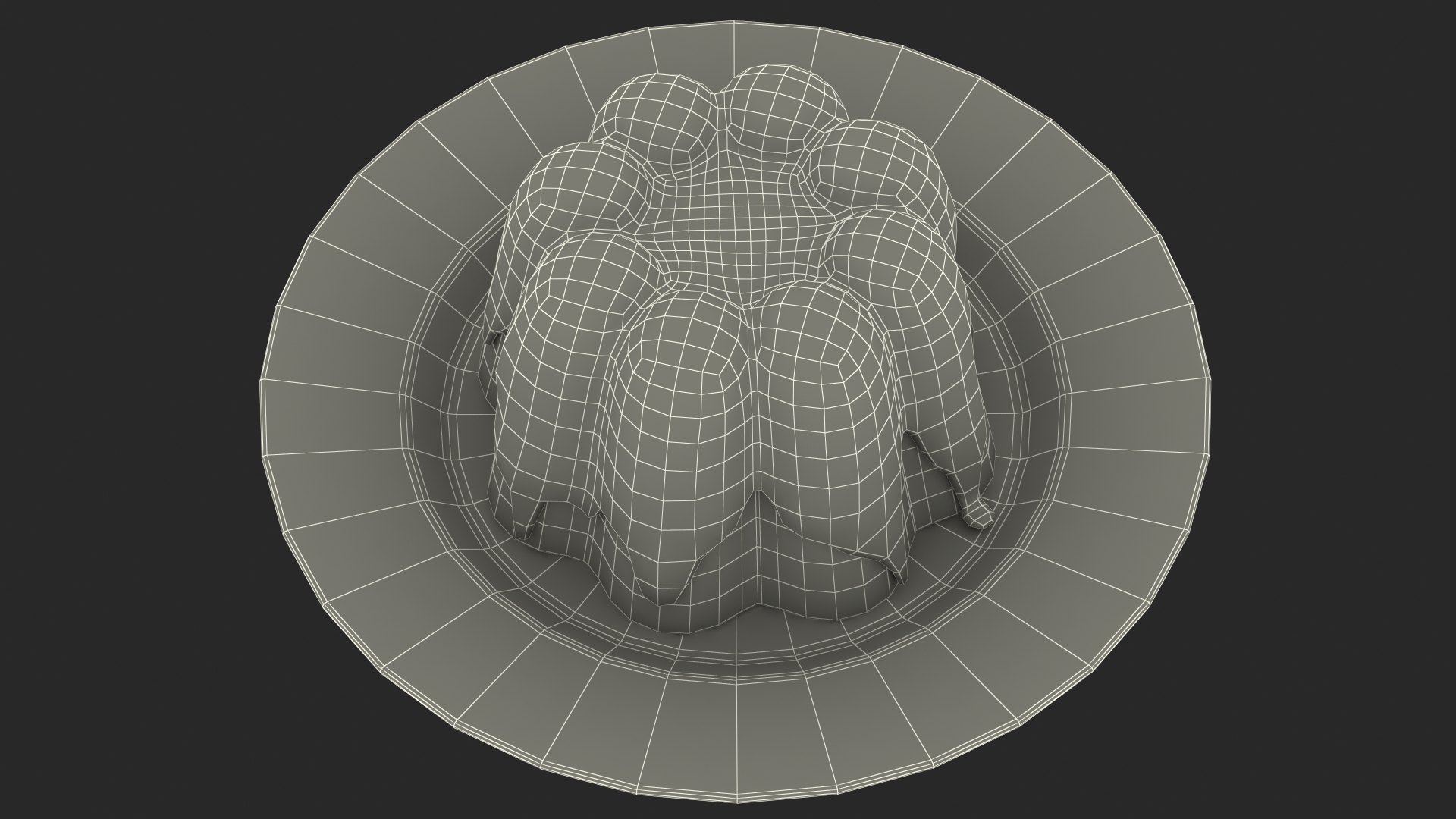 Jelly Pudding Chocolate on Plate 3D