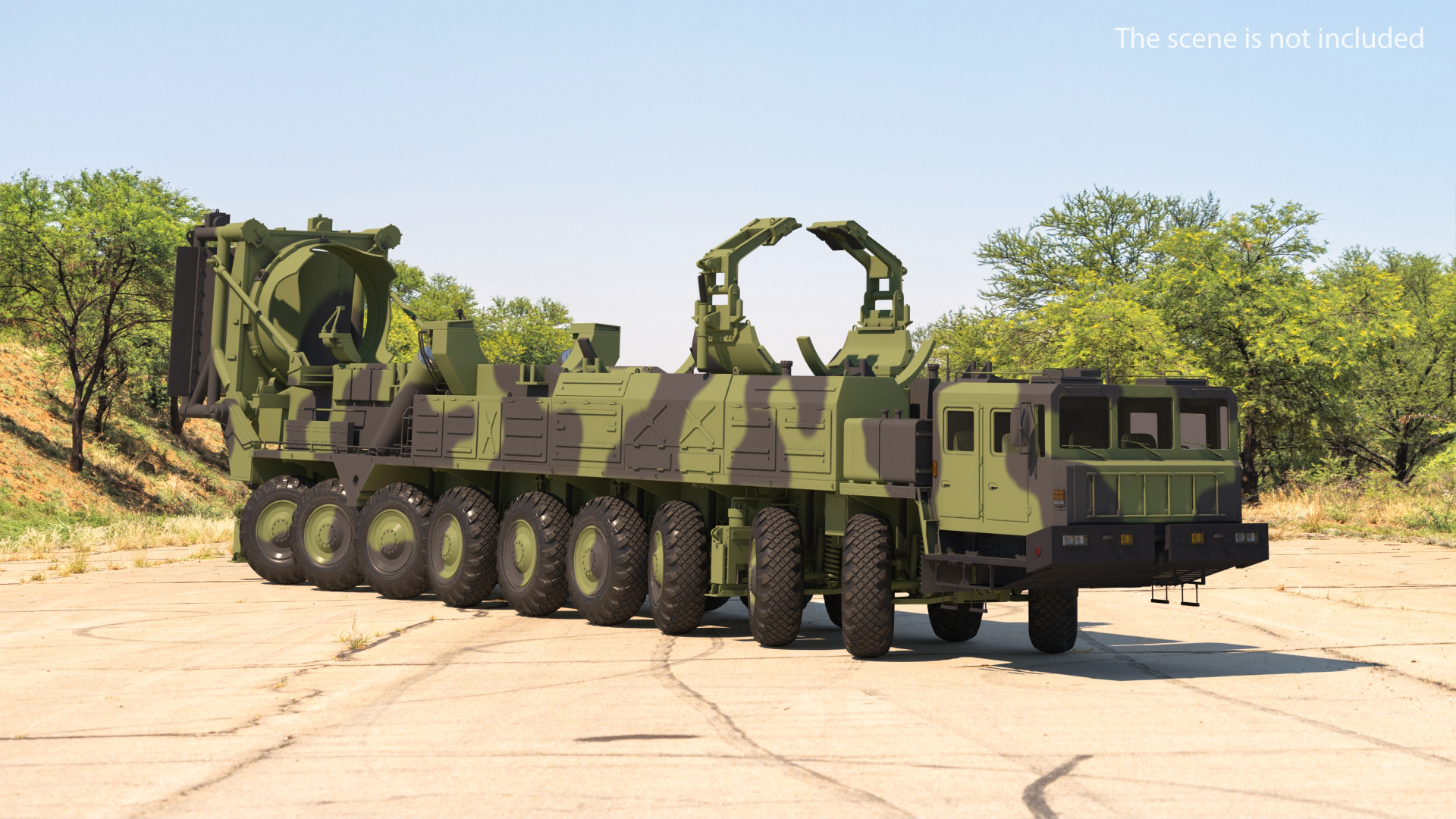 3D model 9 Axle Transporter Erector Launcher Vehicle Rigged