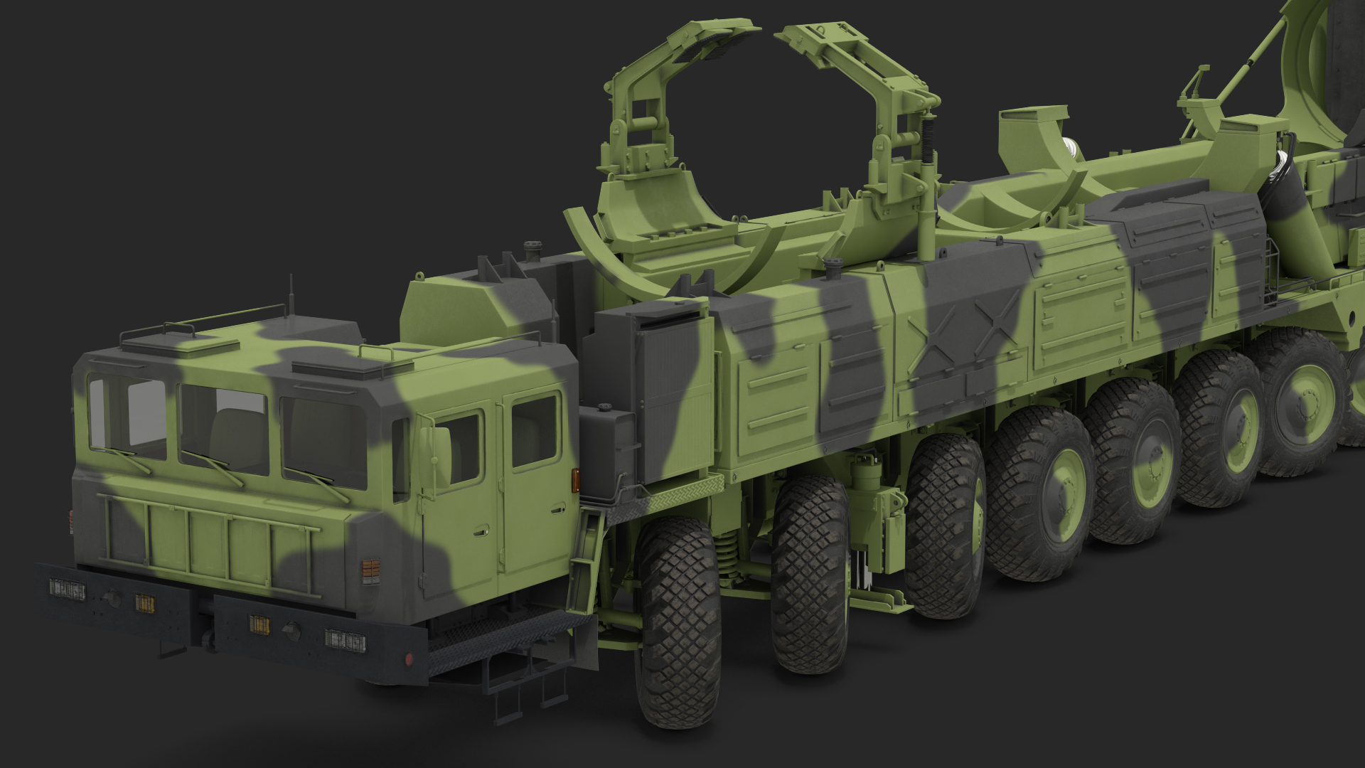 3D model 9 Axle Transporter Erector Launcher Vehicle Rigged
