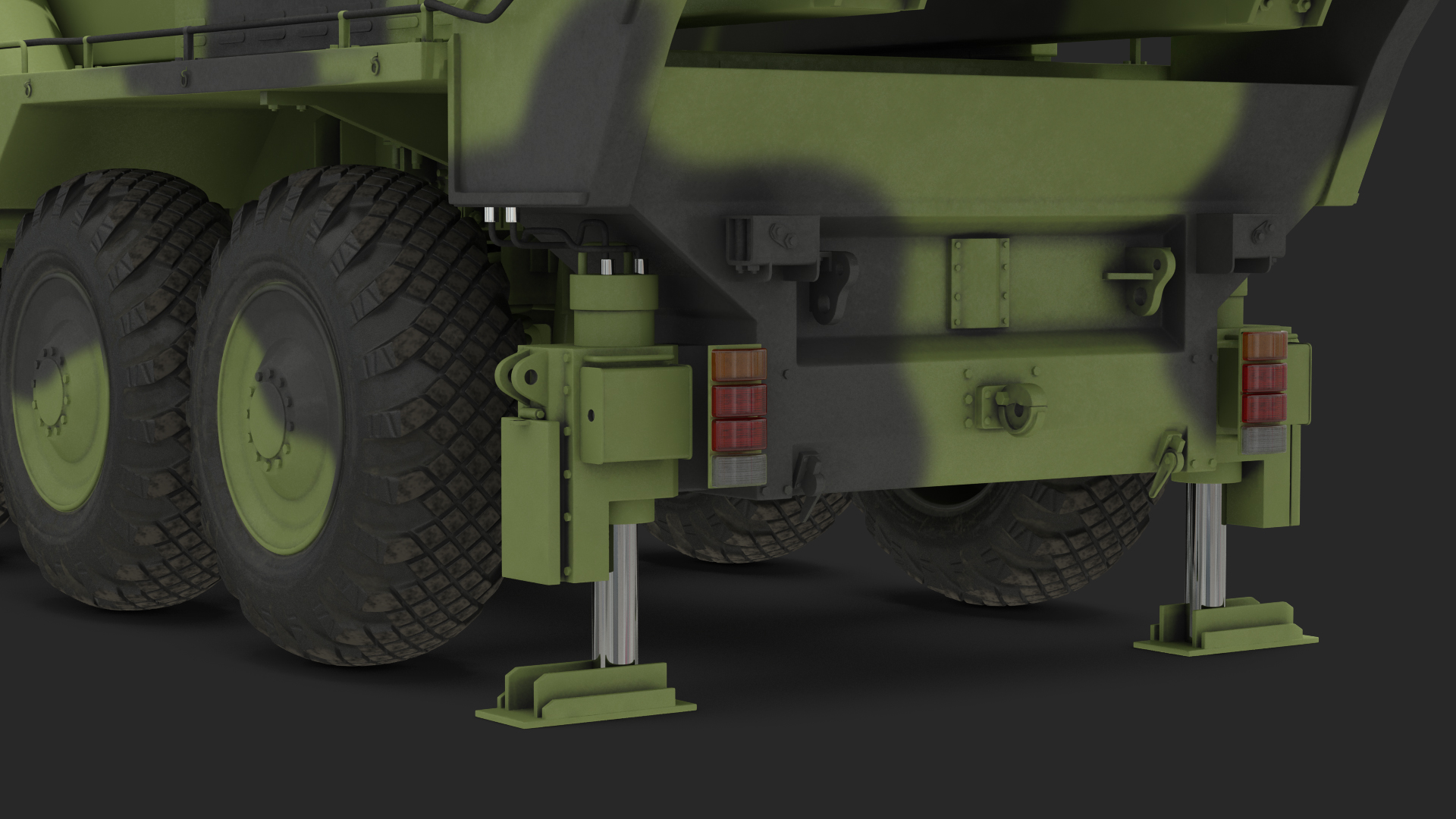 3D model 9 Axle Transporter Erector Launcher Vehicle Rigged