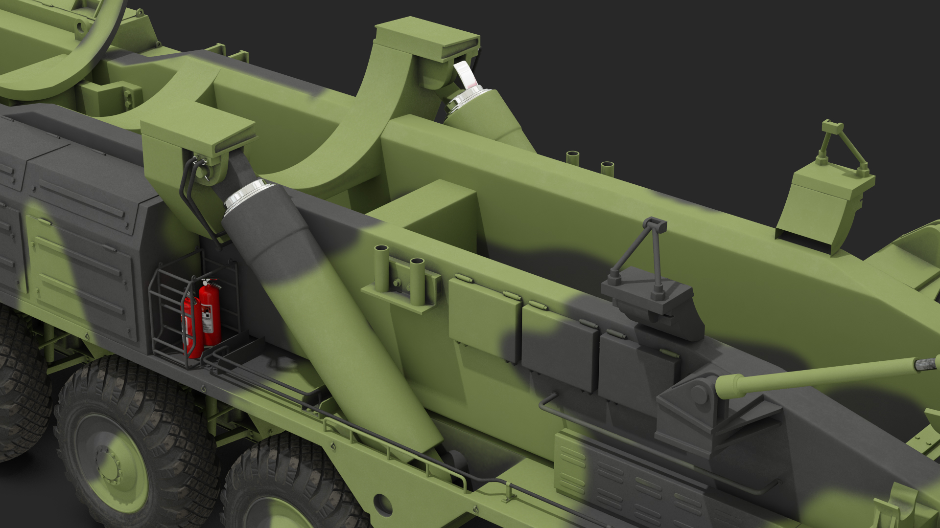 3D model 9 Axle Transporter Erector Launcher Vehicle Rigged