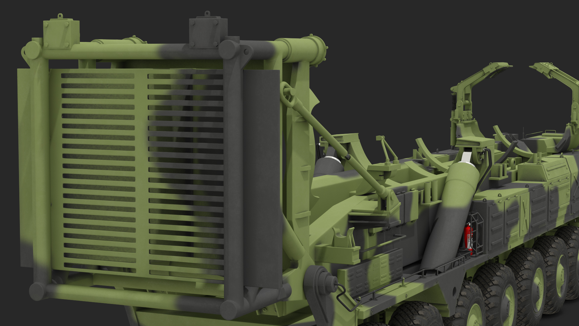 3D model 9 Axle Transporter Erector Launcher Vehicle Rigged