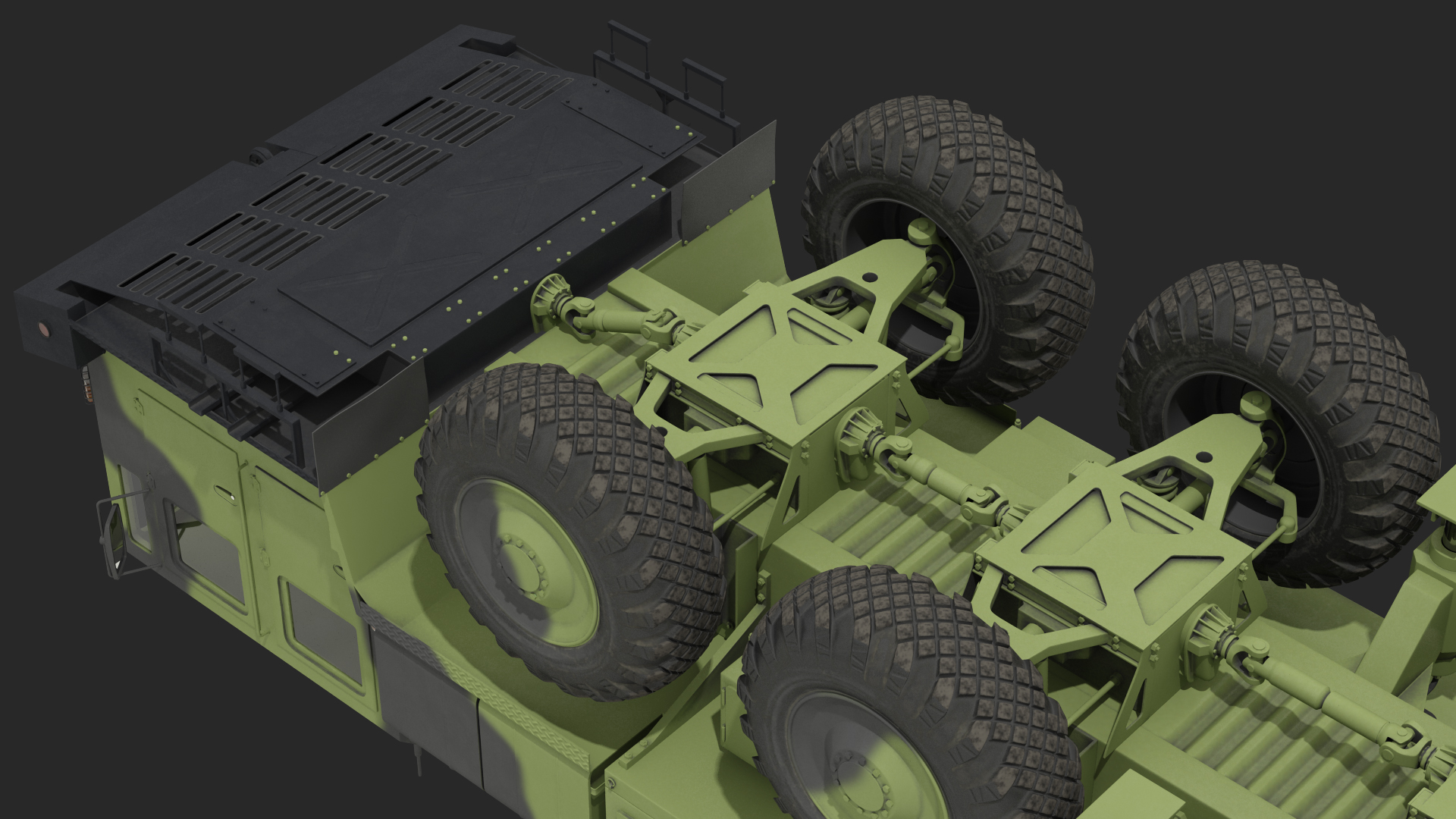3D model 9 Axle Transporter Erector Launcher Vehicle Rigged