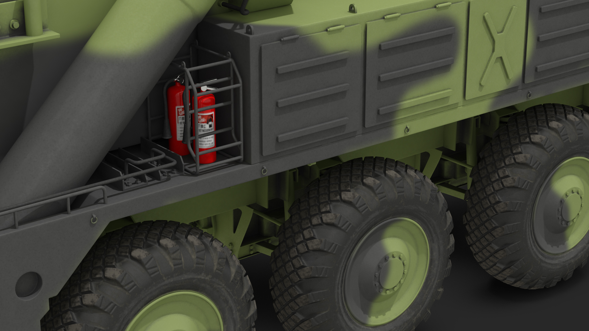 3D model 9 Axle Transporter Erector Launcher Vehicle Rigged