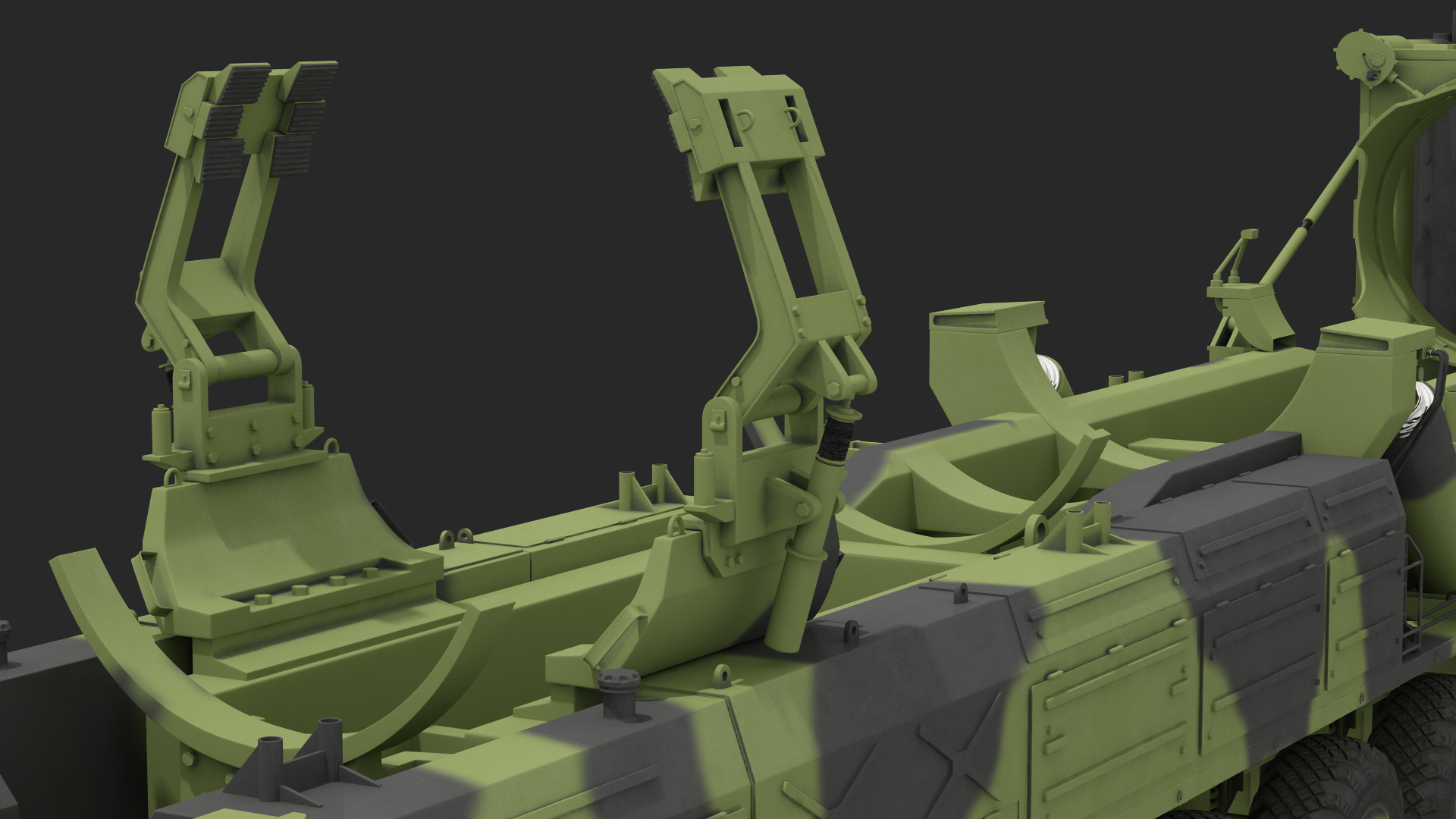 3D model 9 Axle Transporter Erector Launcher Vehicle Rigged