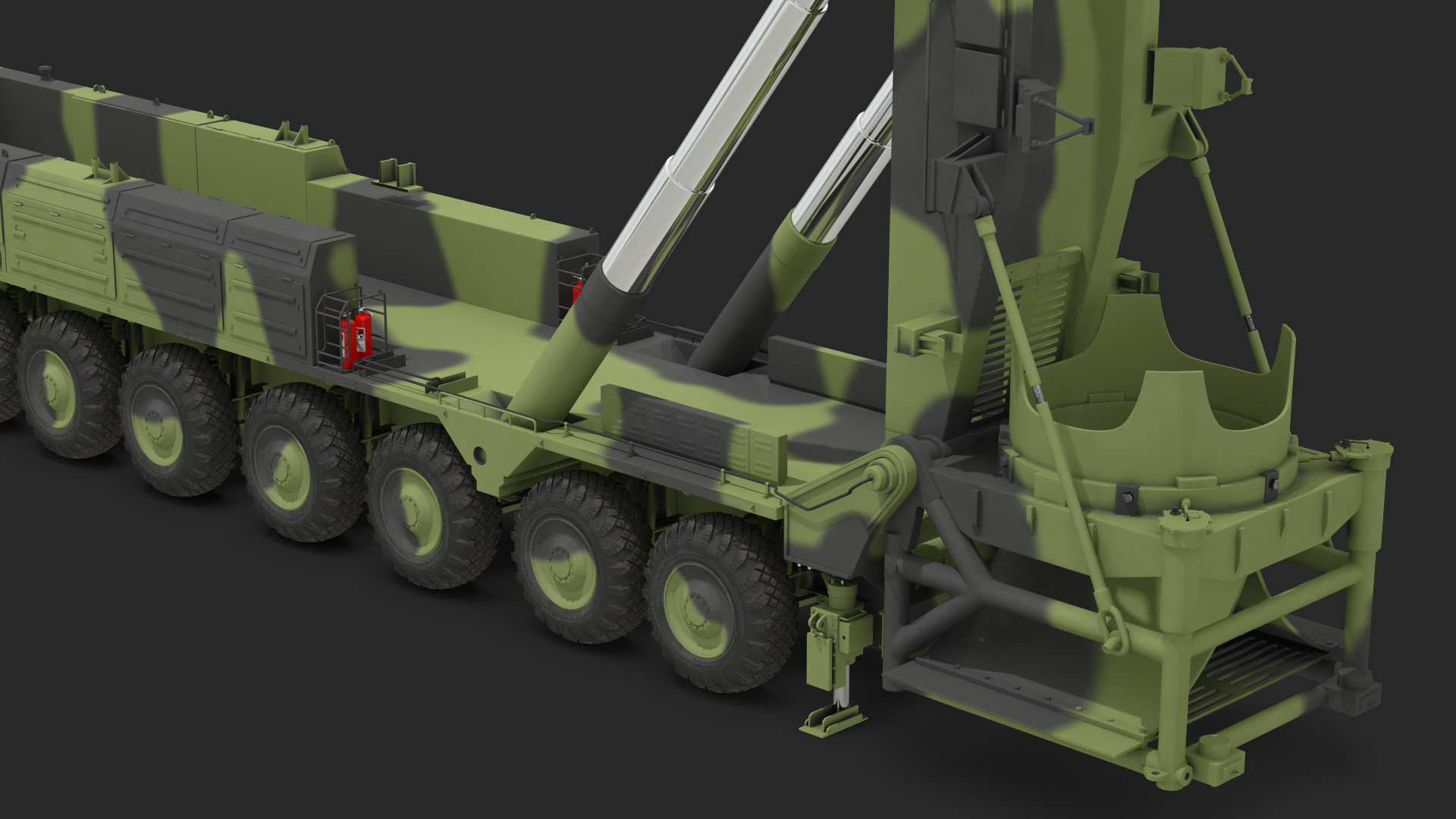 3D model 9 Axle Transporter Erector Launcher Vehicle Rigged
