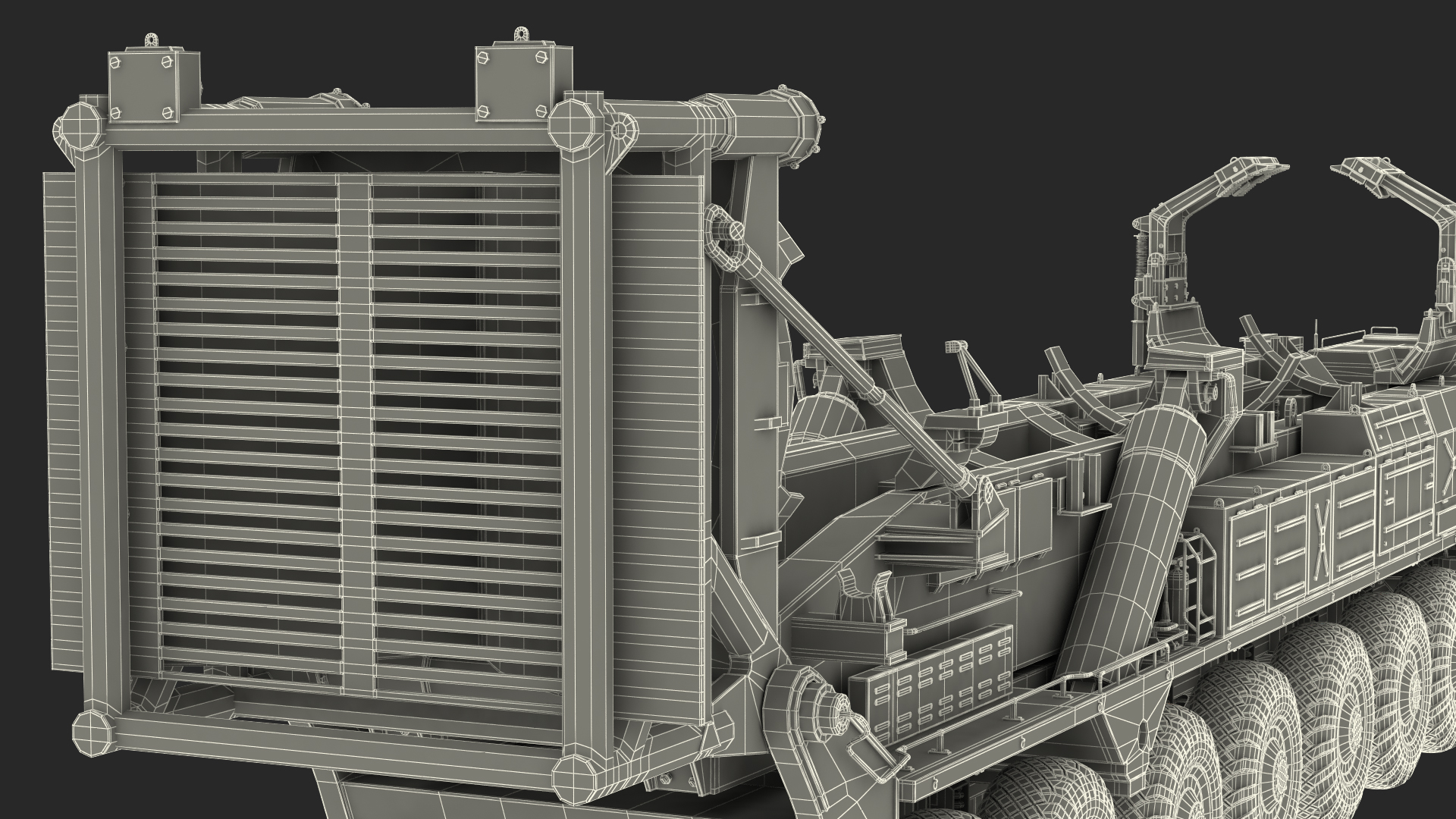 3D model 9 Axle Transporter Erector Launcher Vehicle Rigged