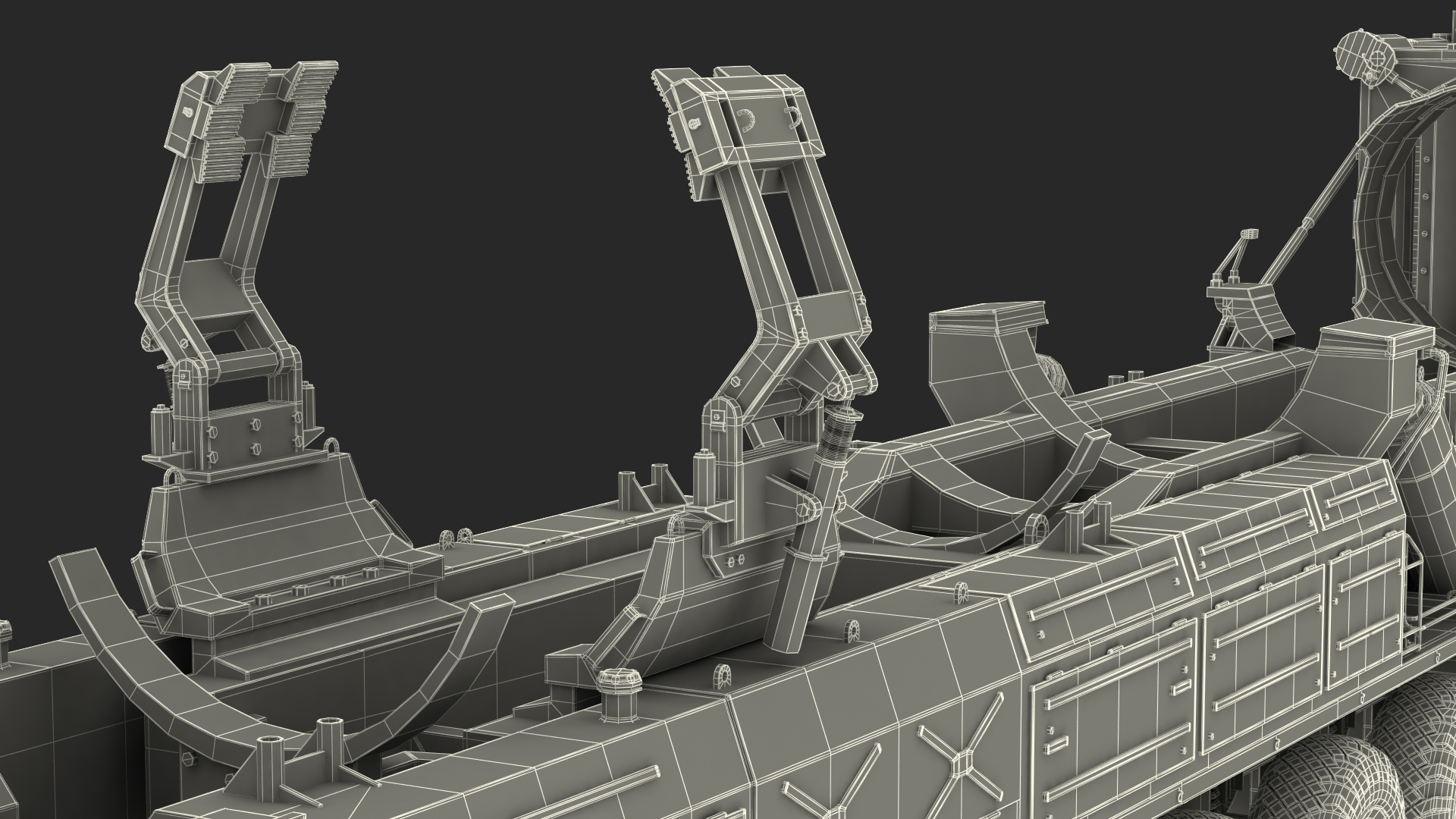 3D model 9 Axle Transporter Erector Launcher Vehicle Rigged