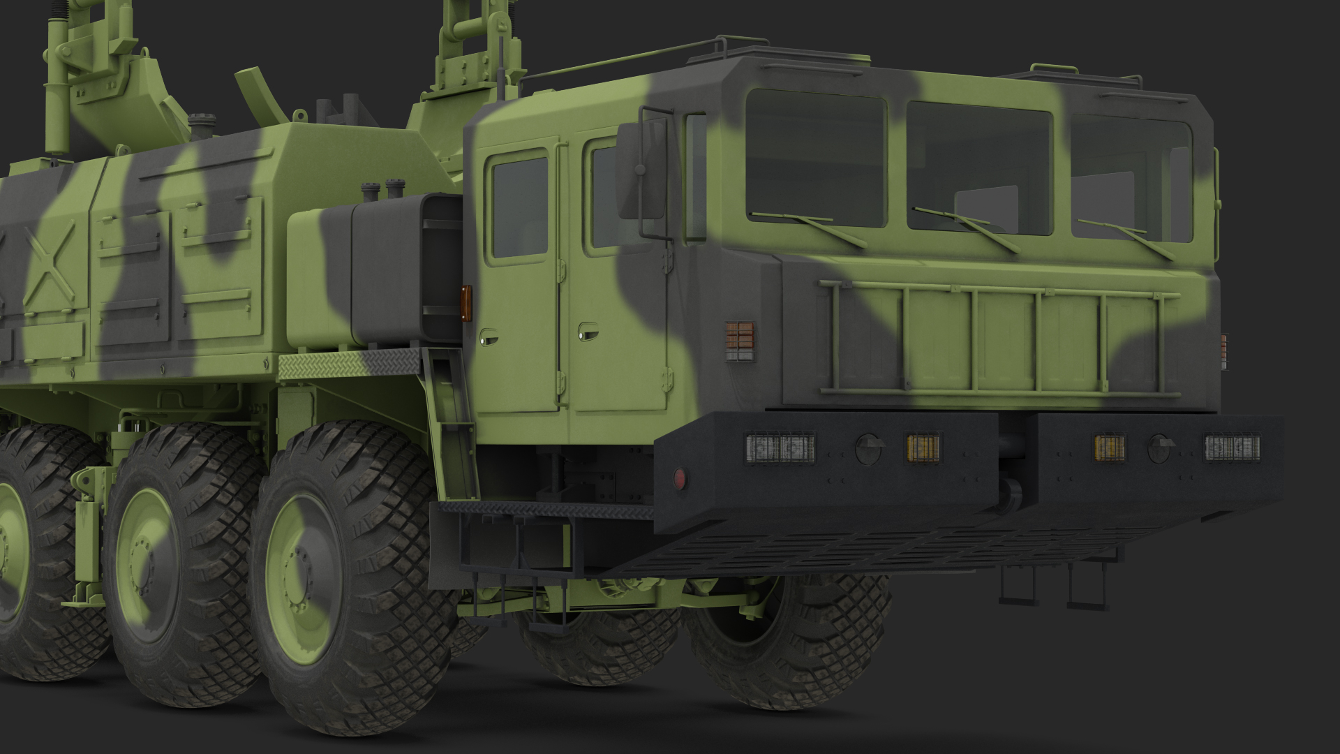 3D model 9 Axle Transporter Erector Launcher Vehicle Rigged