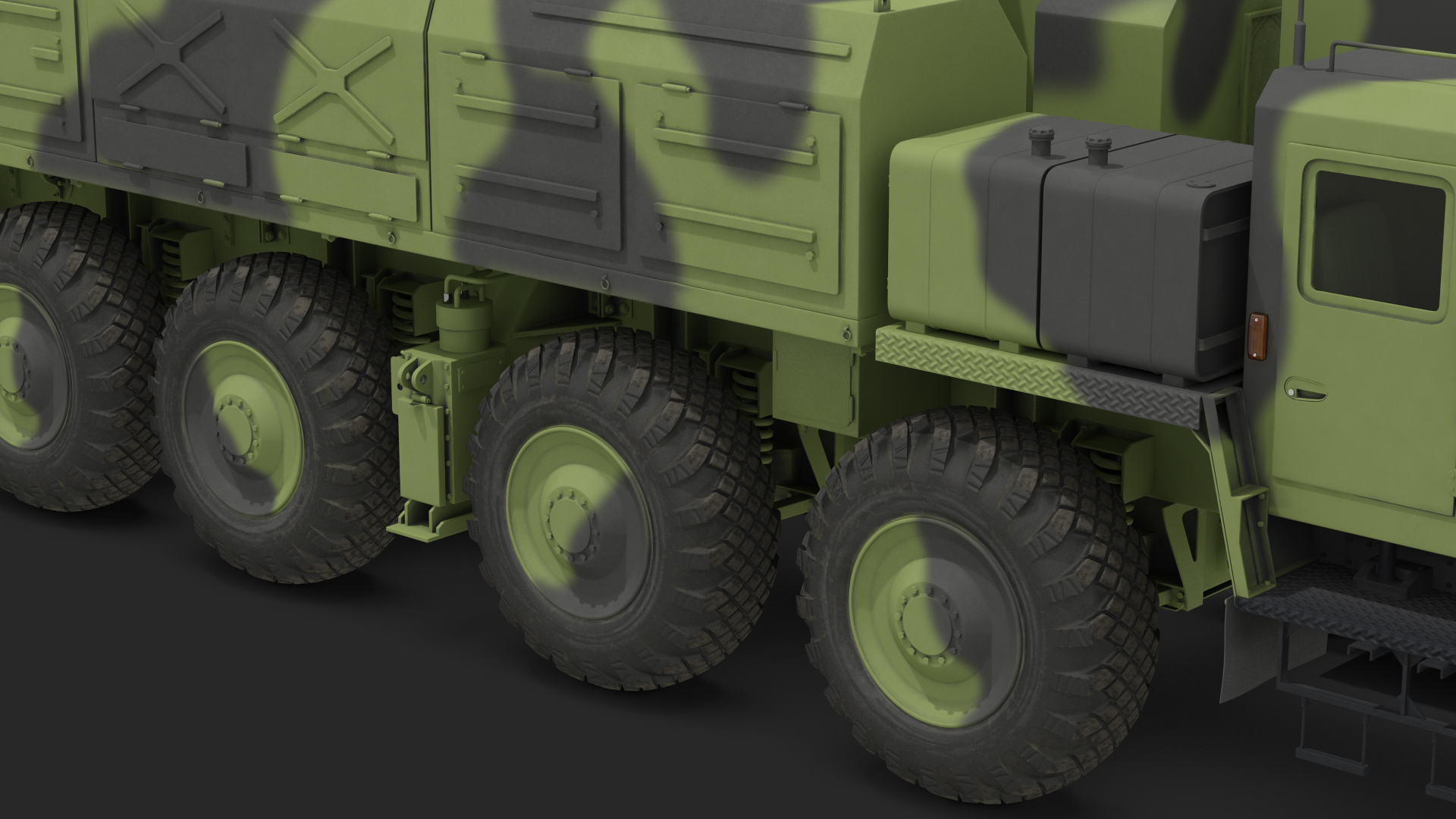 3D model 9 Axle Transporter Erector Launcher Vehicle Rigged
