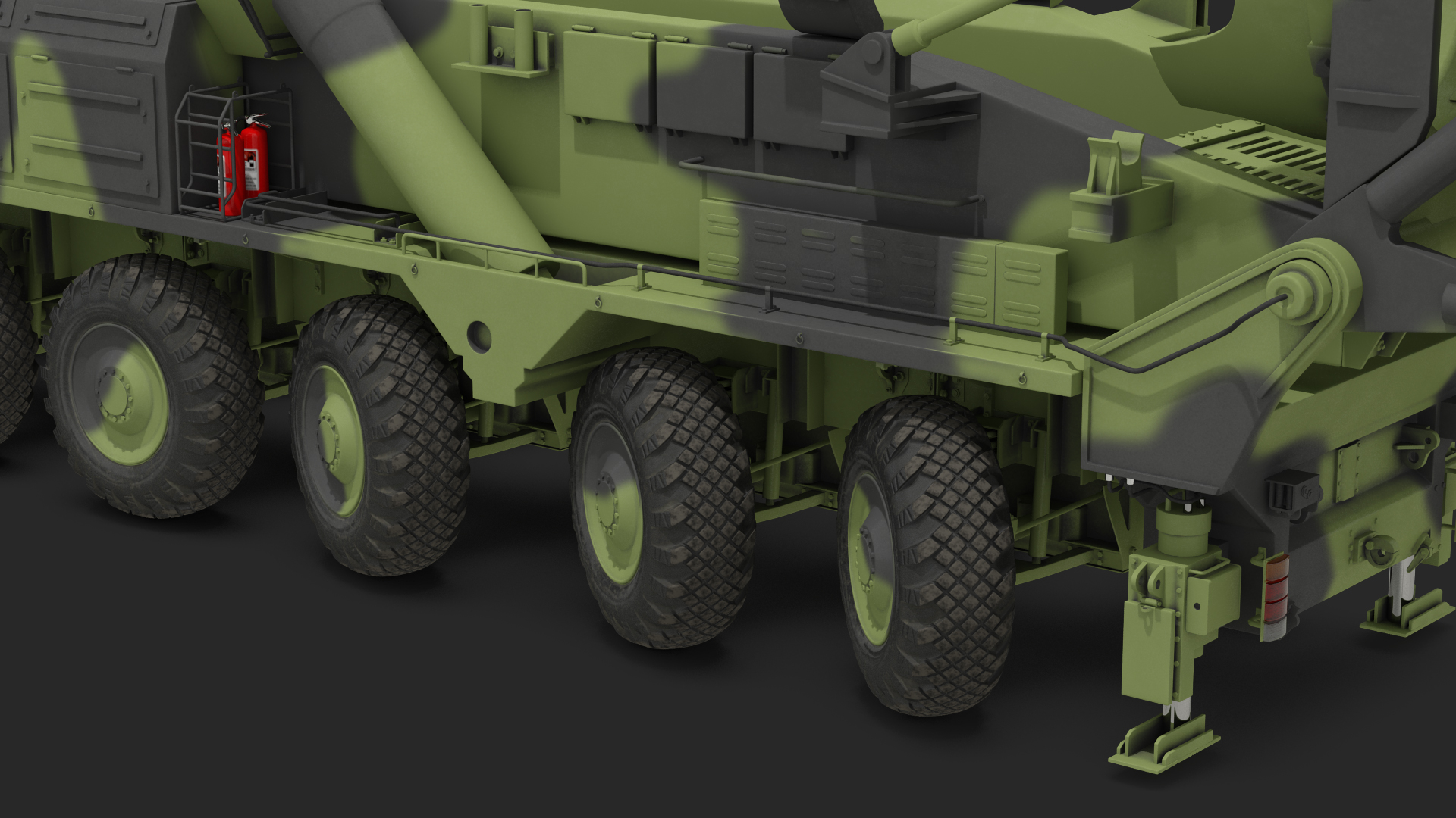 3D model 9 Axle Transporter Erector Launcher Vehicle Rigged