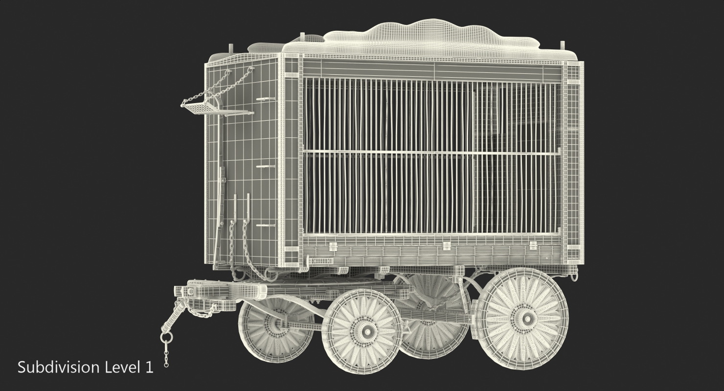 3D model Antique Circus Wagon