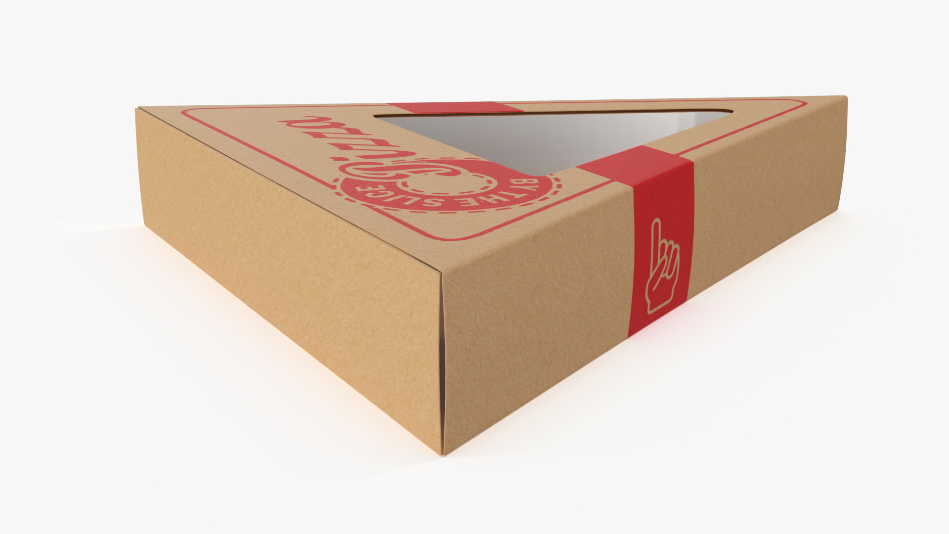 Craft Brown Pizza Slice Packaging Box with Window 3D model
