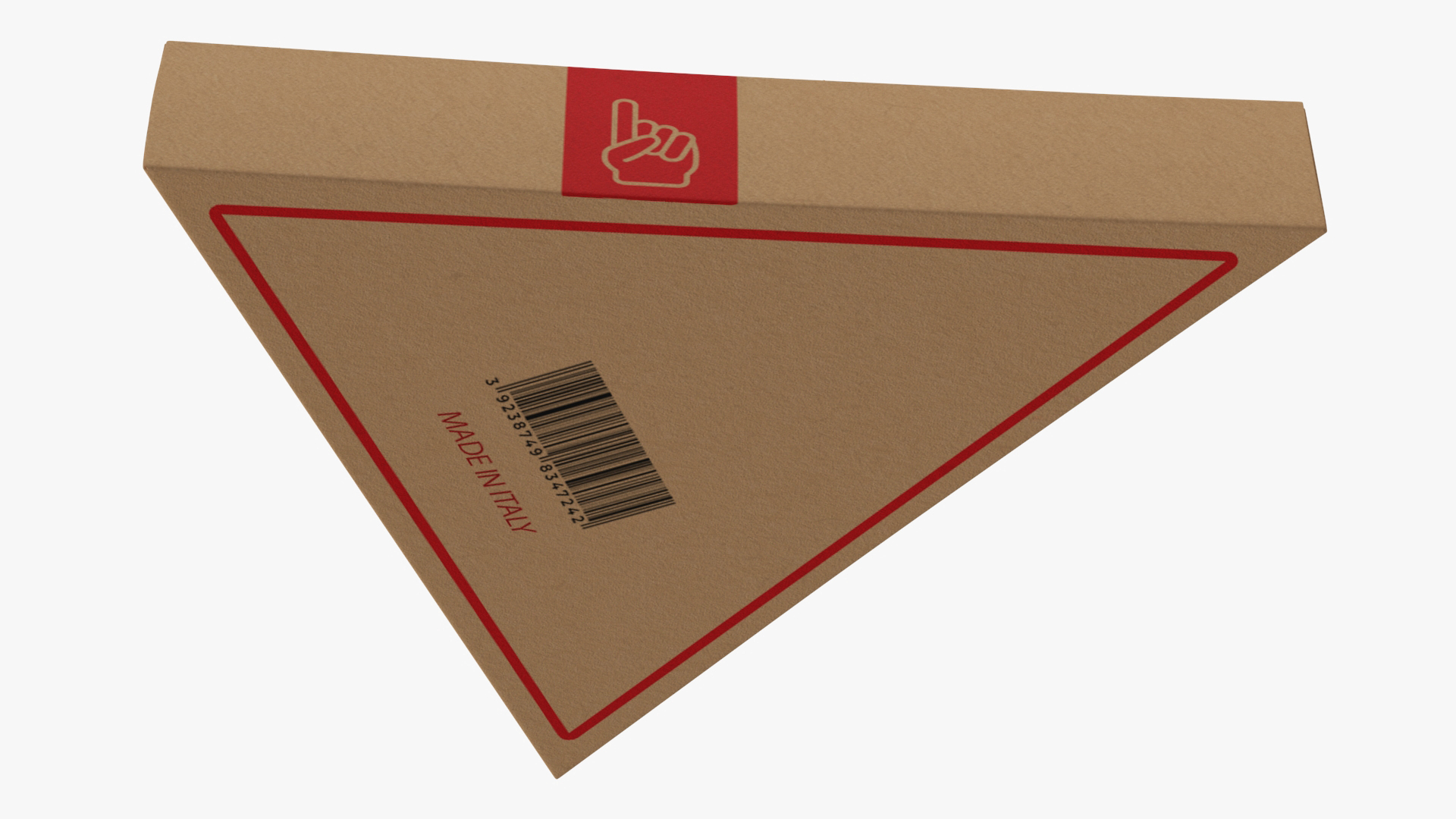 Craft Brown Pizza Slice Packaging Box with Window 3D model