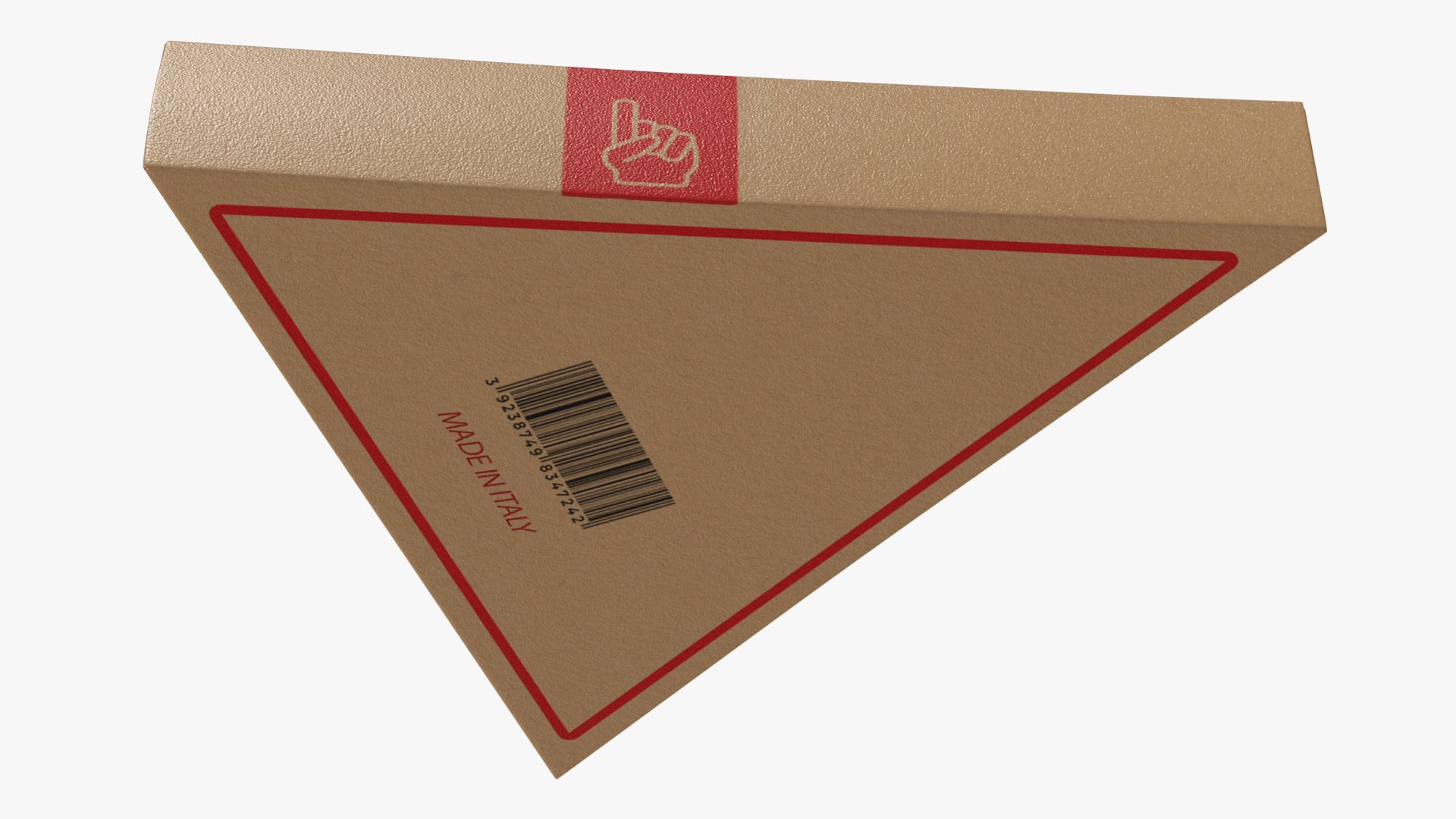 Craft Brown Pizza Slice Packaging Box with Window 3D model
