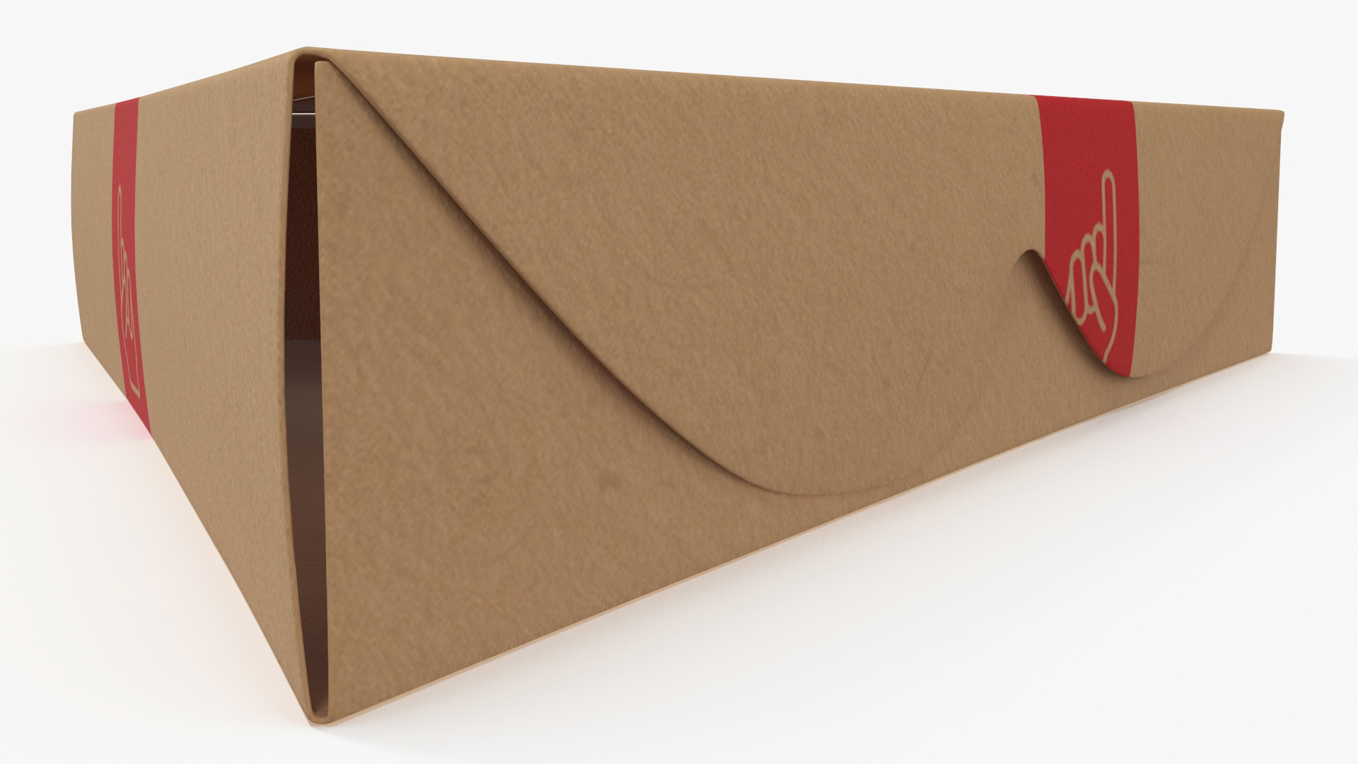Craft Brown Pizza Slice Packaging Box with Window 3D model