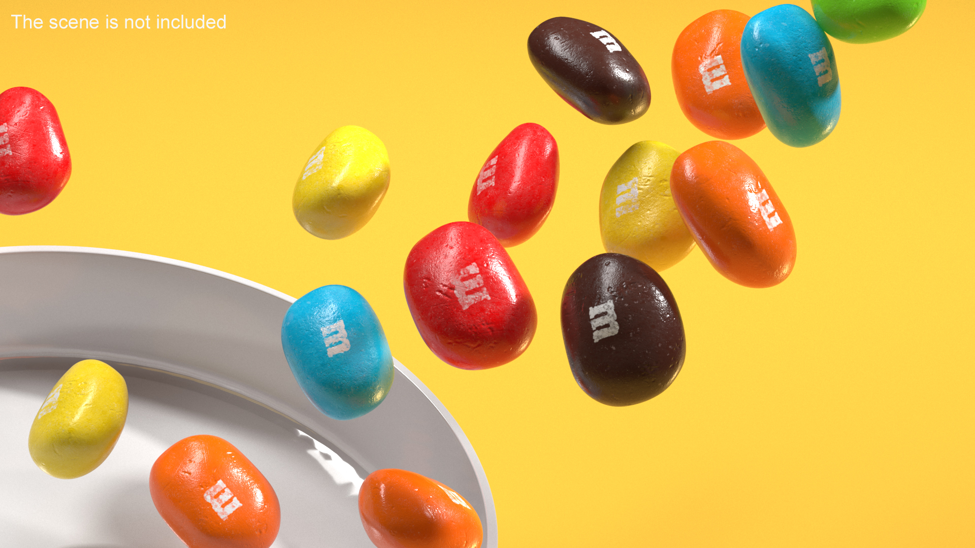 3D Multicolored M and Ms Nut Candies model
