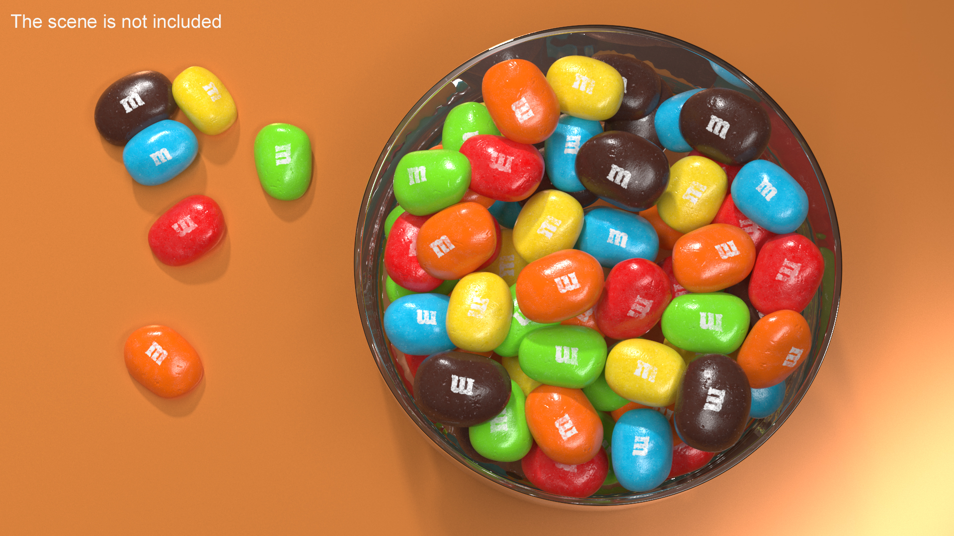 3D Multicolored M and Ms Nut Candies model