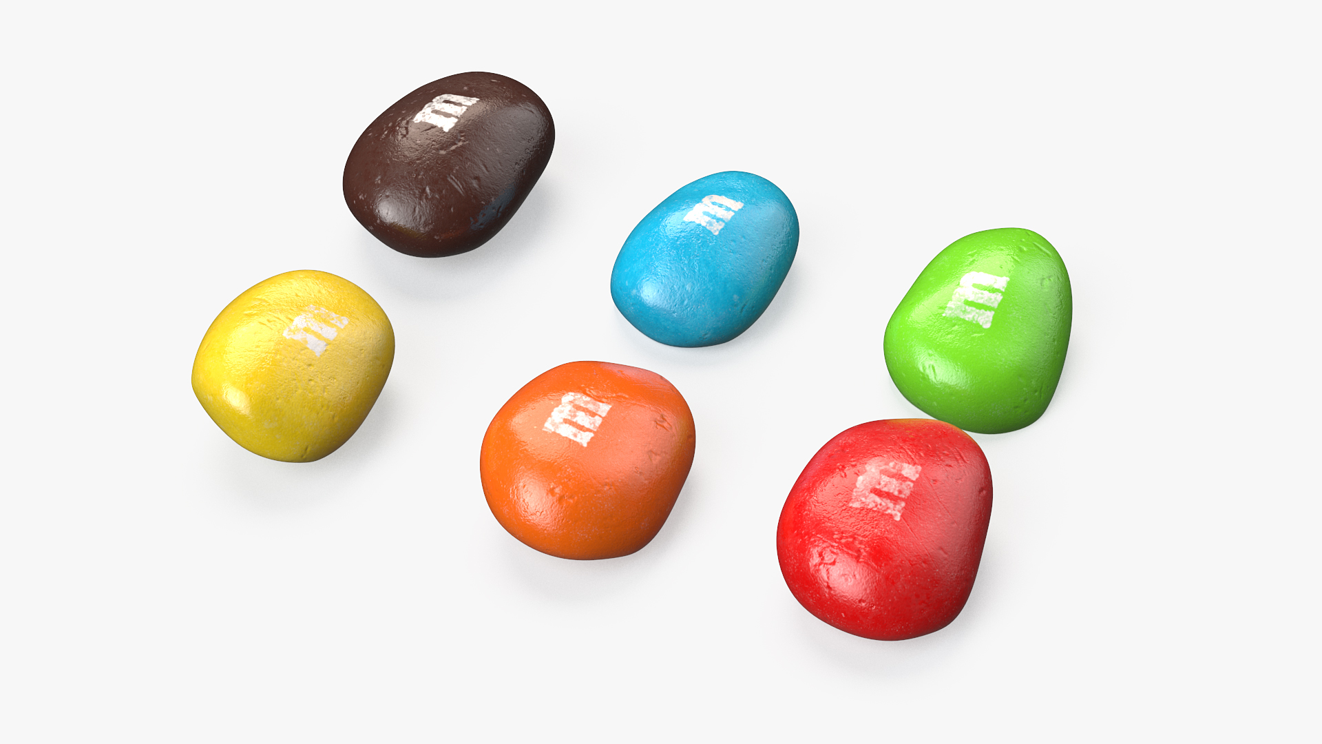 3D Multicolored M and Ms Nut Candies model