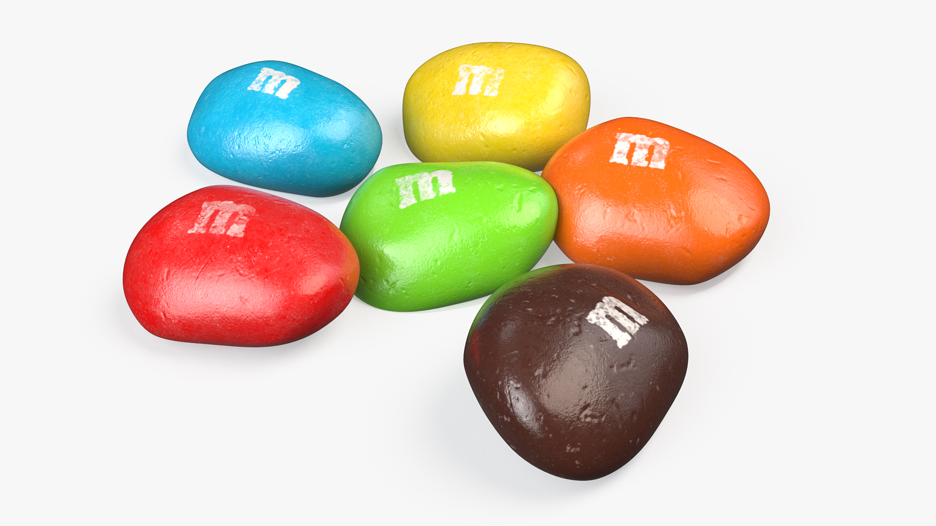 3D Multicolored M and Ms Nut Candies model