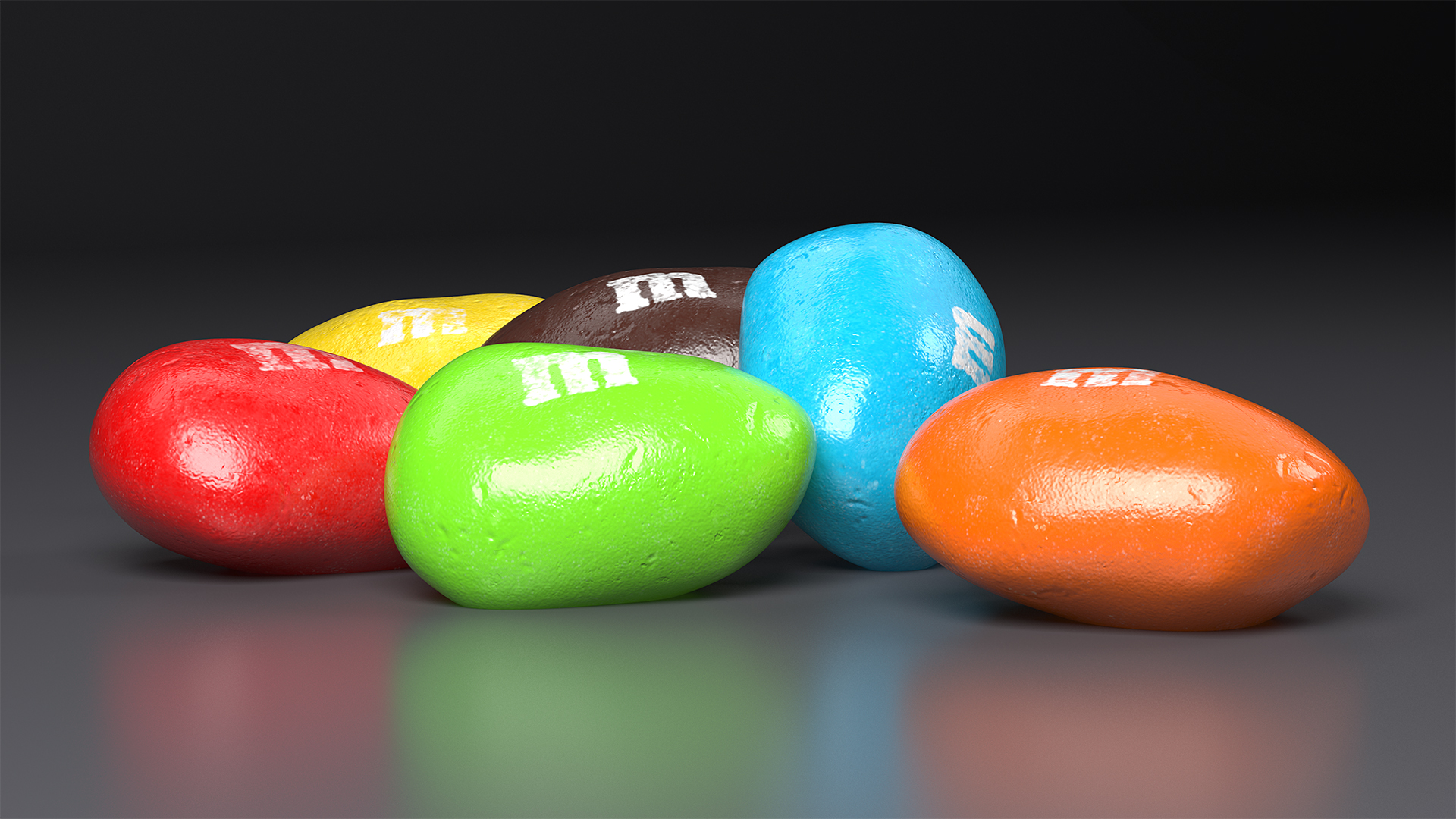3D Multicolored M and Ms Nut Candies model