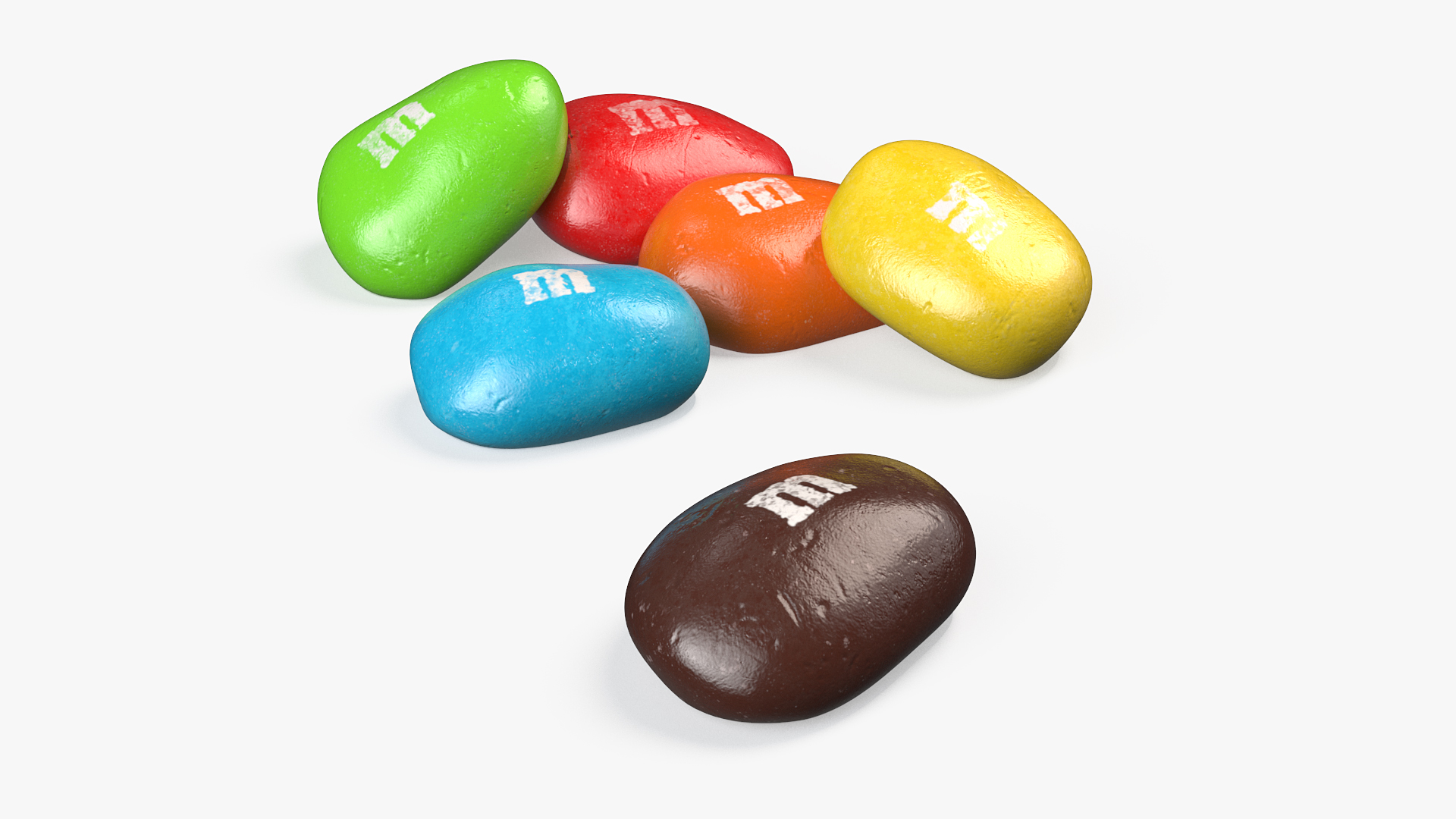 3D Multicolored M and Ms Nut Candies model