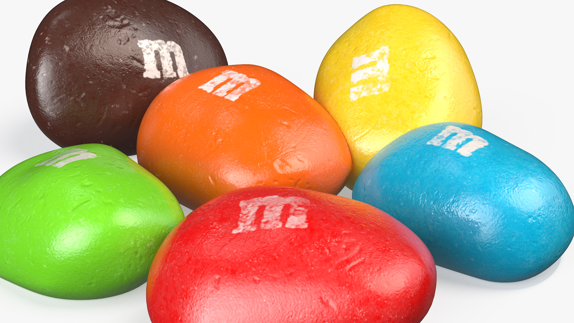 3D Multicolored M and Ms Nut Candies model