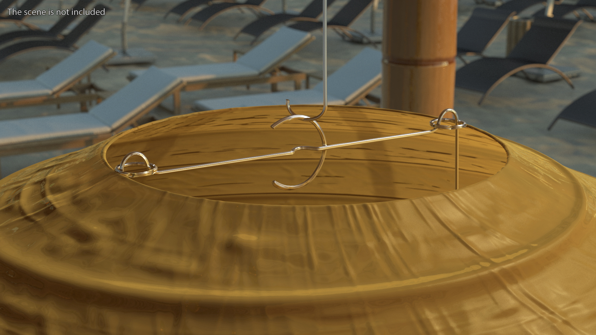 Round Paper Lantern Gold 3D model