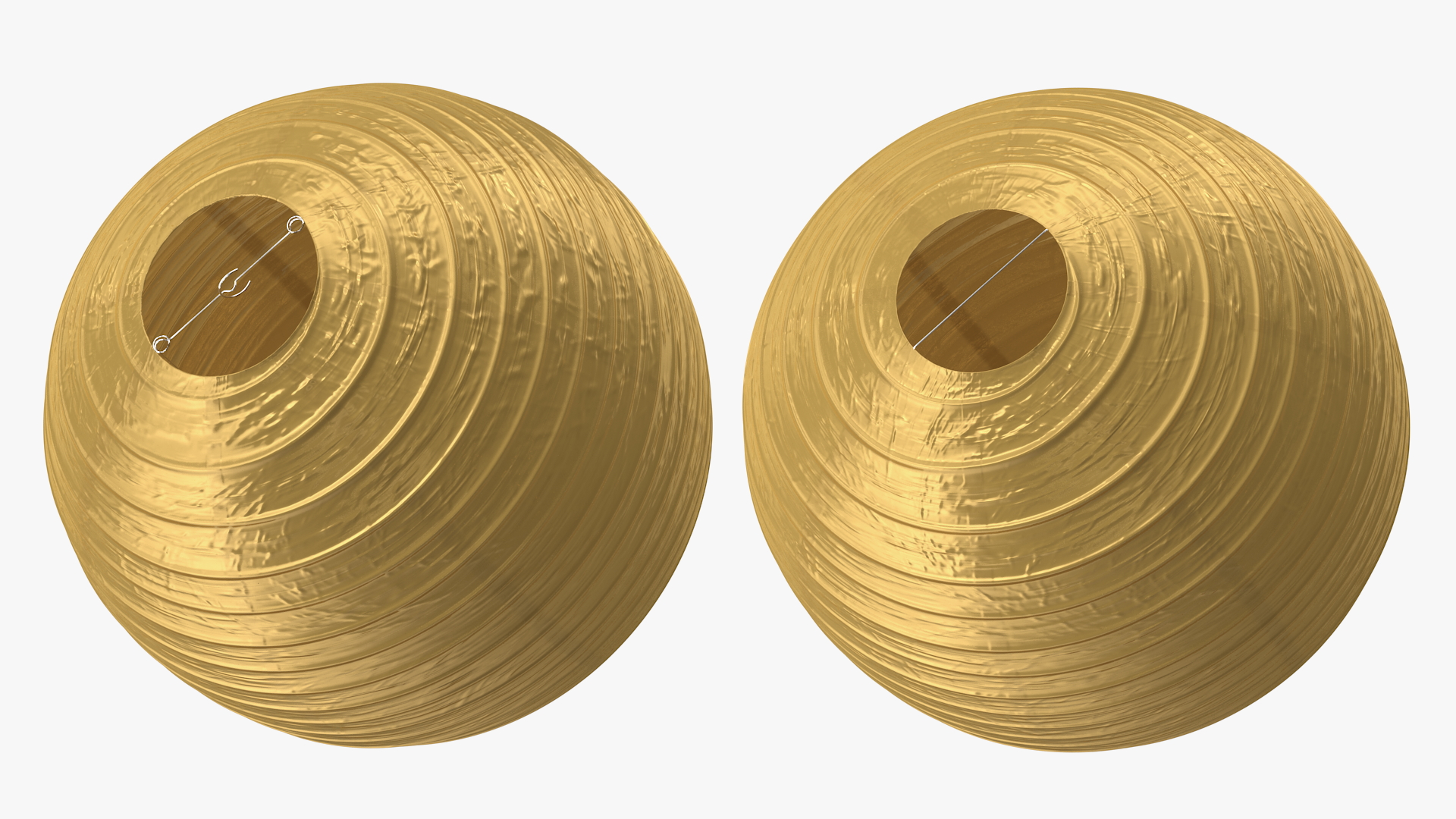 Round Paper Lantern Gold 3D model