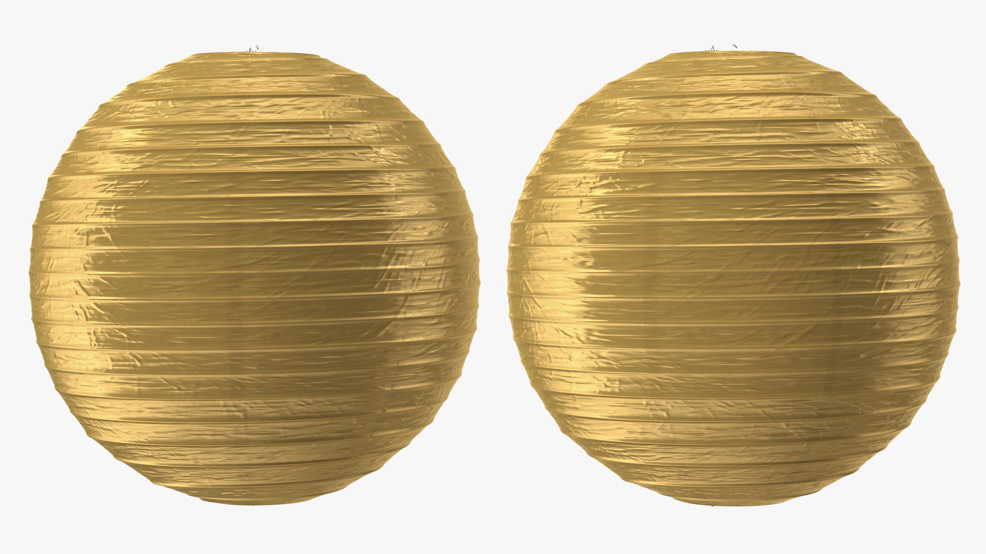 Round Paper Lantern Gold 3D model