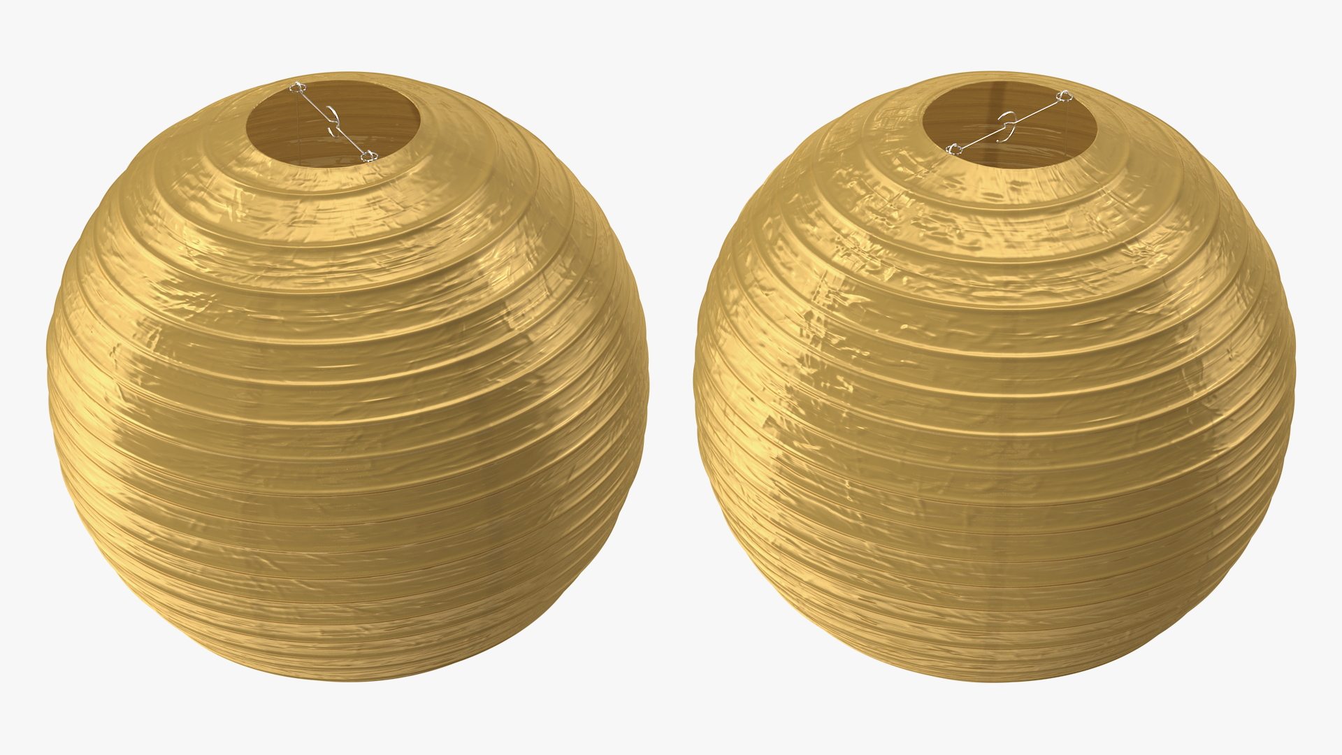 Round Paper Lantern Gold 3D model
