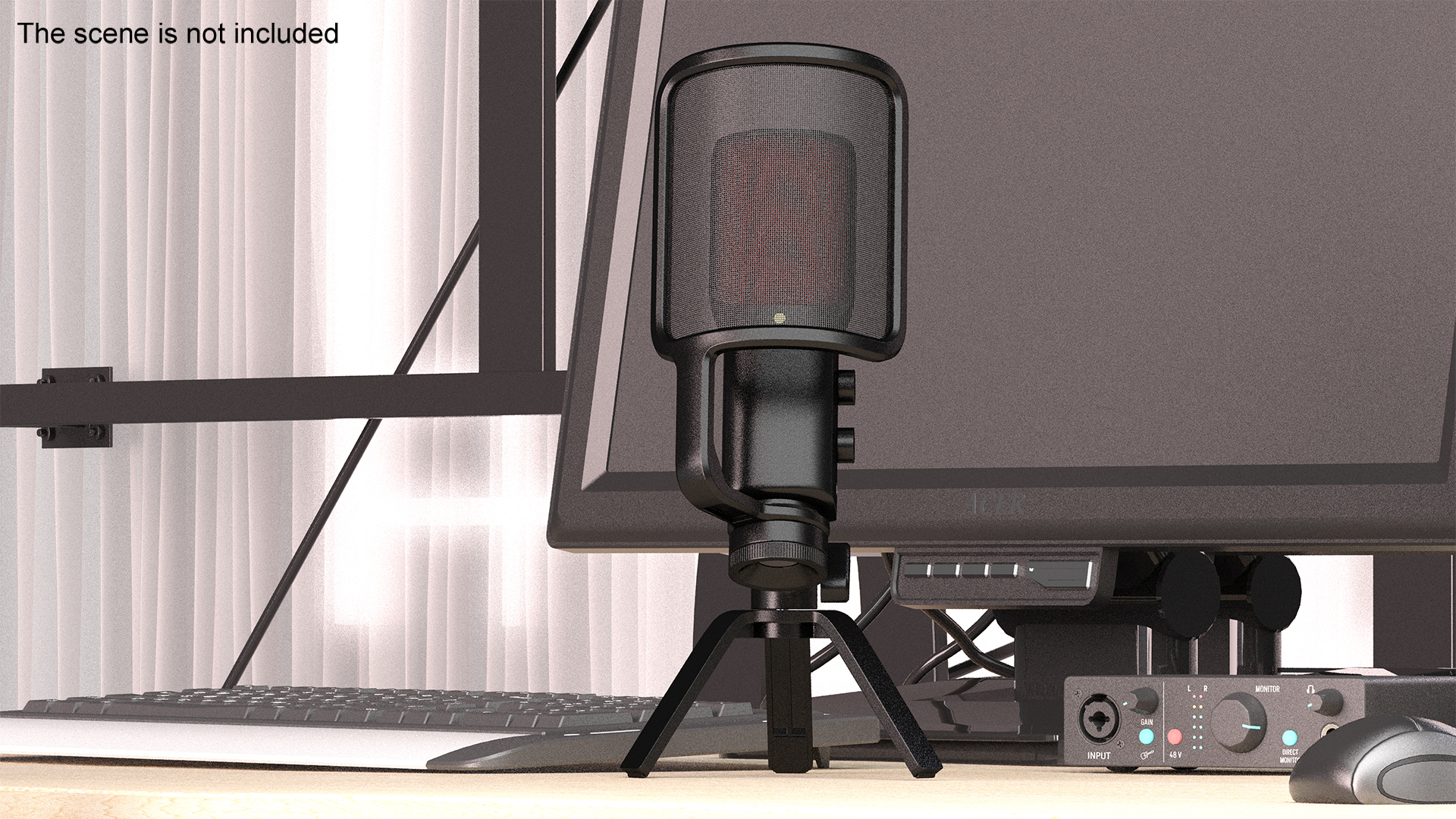 3D Studio Microphone with Pop Filter model
