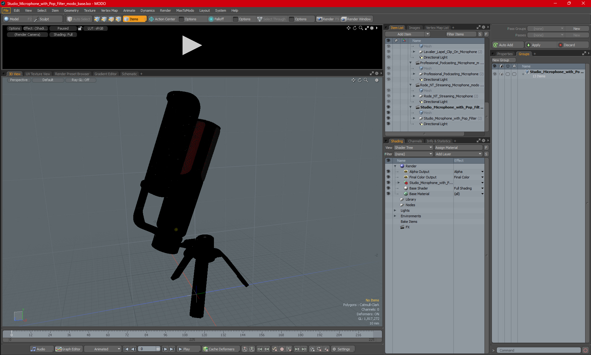 3D Studio Microphone with Pop Filter model