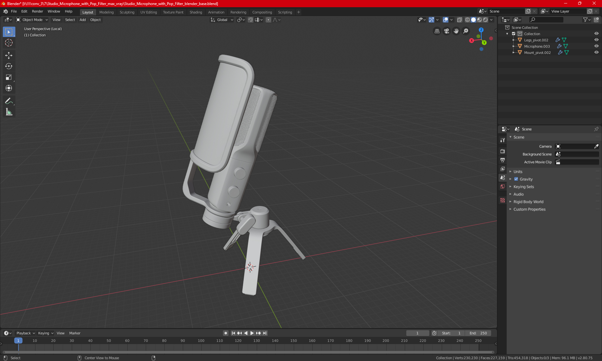 3D Studio Microphone with Pop Filter model