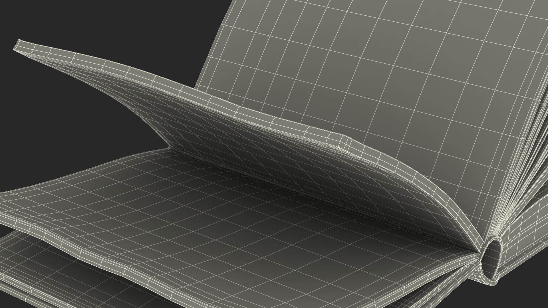3D model Half Opened Very Old Book