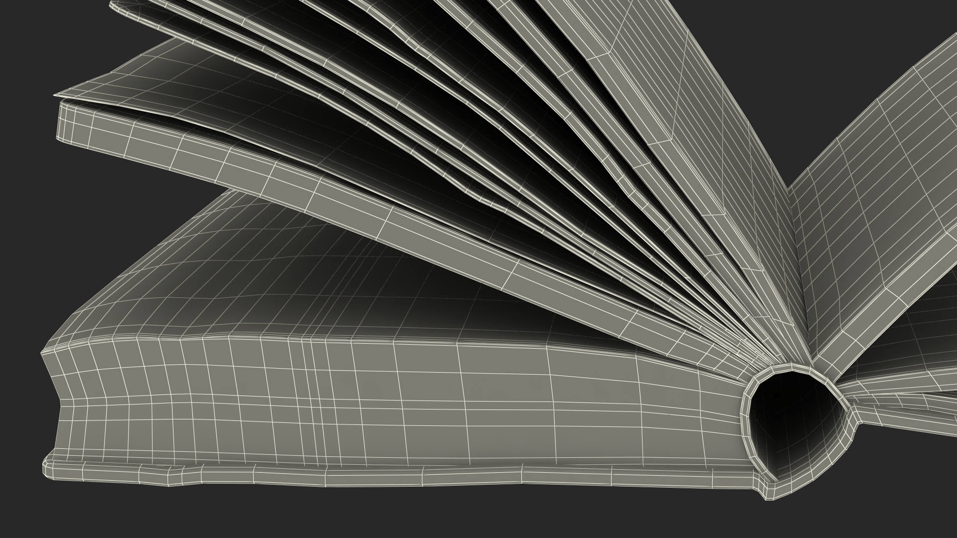 3D model Half Opened Very Old Book