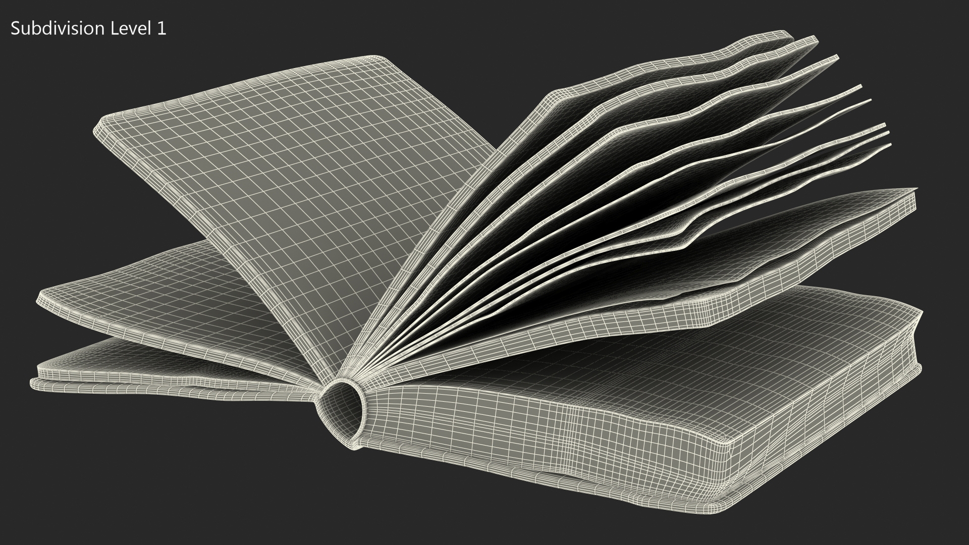 3D model Half Opened Very Old Book
