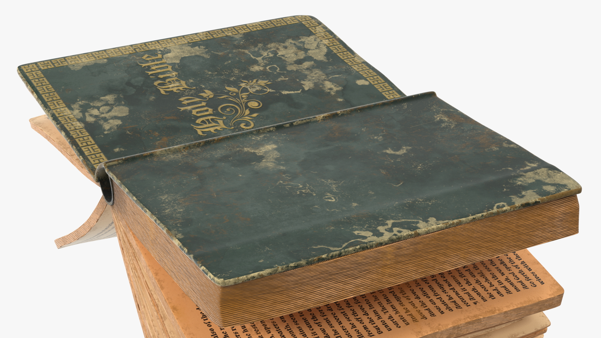 3D model Half Opened Very Old Book